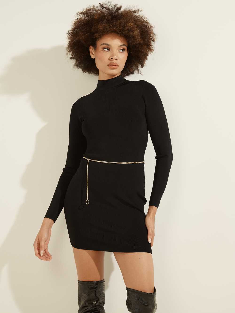 Black Women's Guess Mariah Open-Back Dresses Australia Sale | 816OBMGET