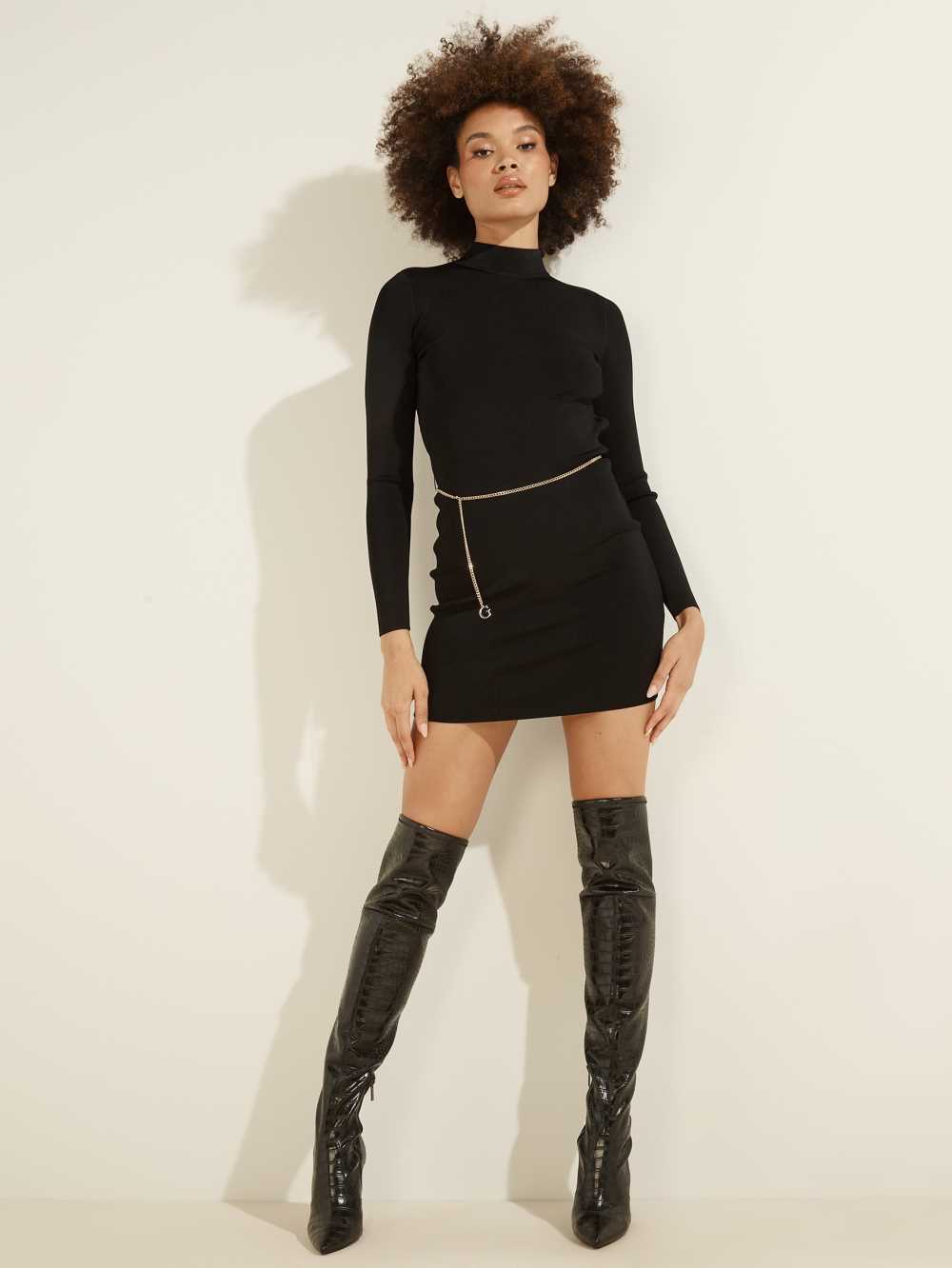 Black Women's Guess Mariah Open-Back Dresses Australia Sale | 816OBMGET