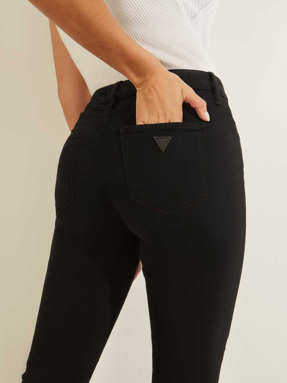 Black Women's Guess Sexy Curve Mid-Rise Skinny Jeans Australia Sale | 809UXHMNL
