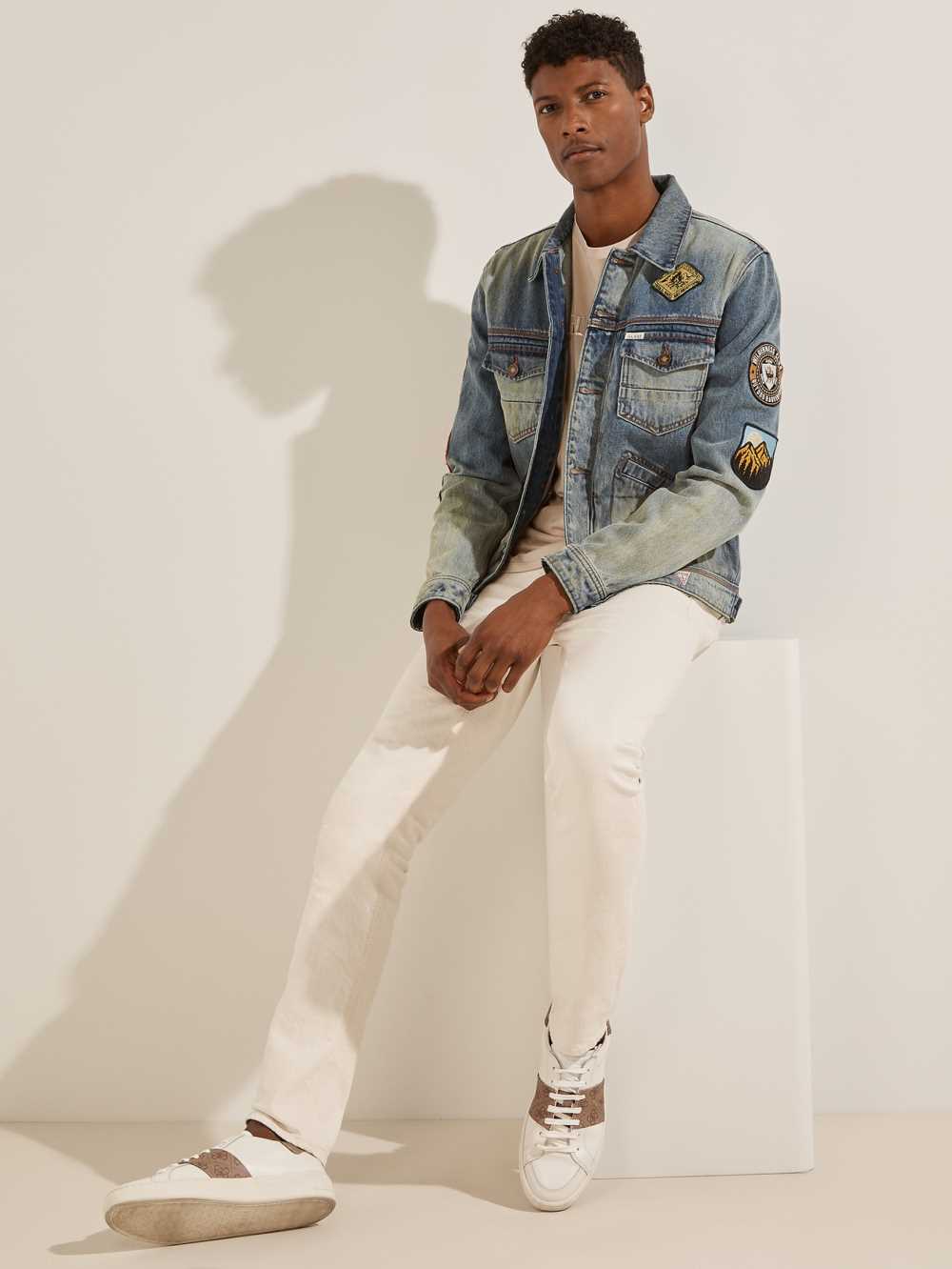 Blue Men's Guess Dillon Heritage Denim Jackets Australia Sale | 738IKAMZJ