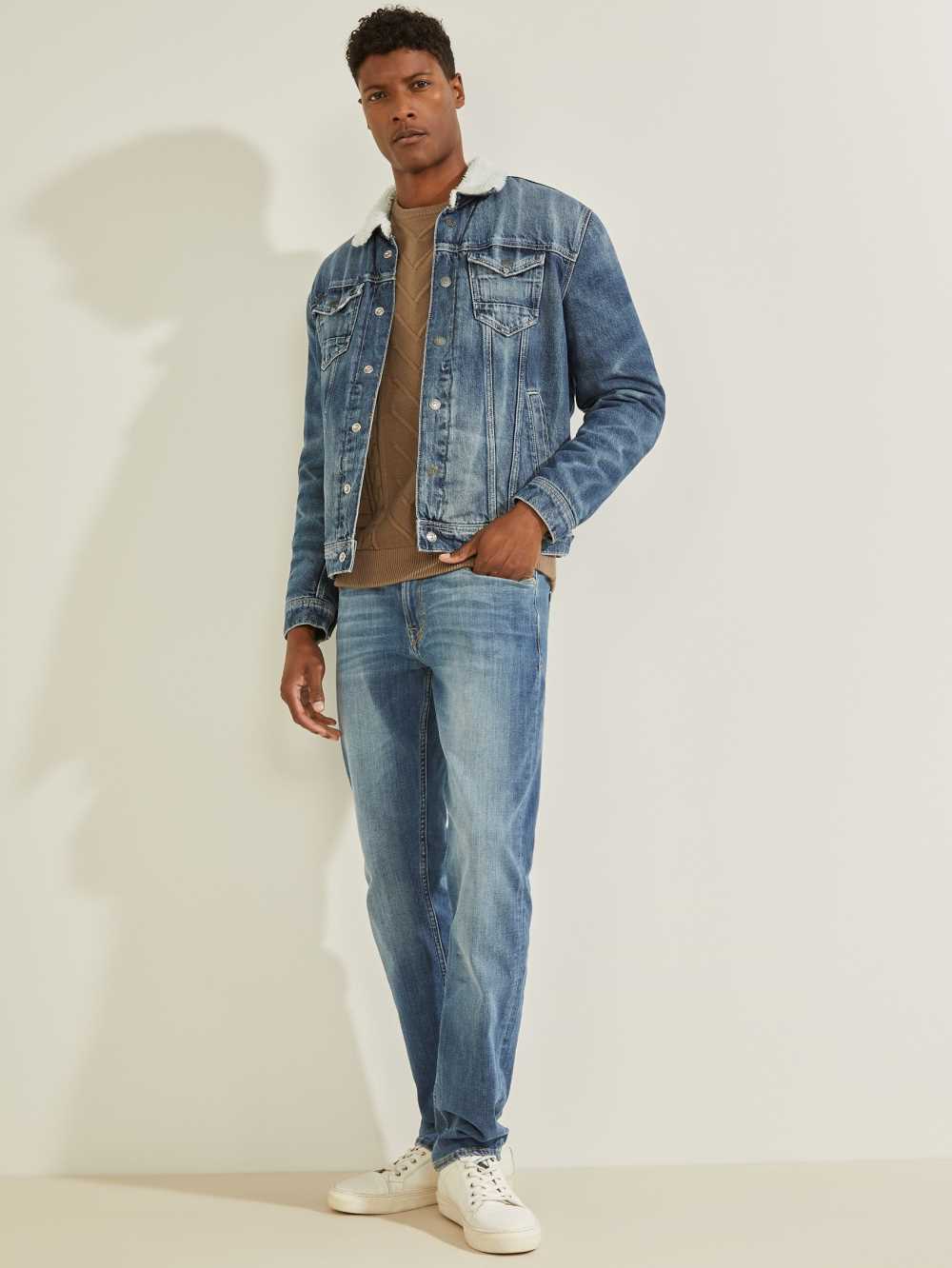 Blue Men's Guess Eco Gale Denim Jackets Australia Sale | 728QUXTZH