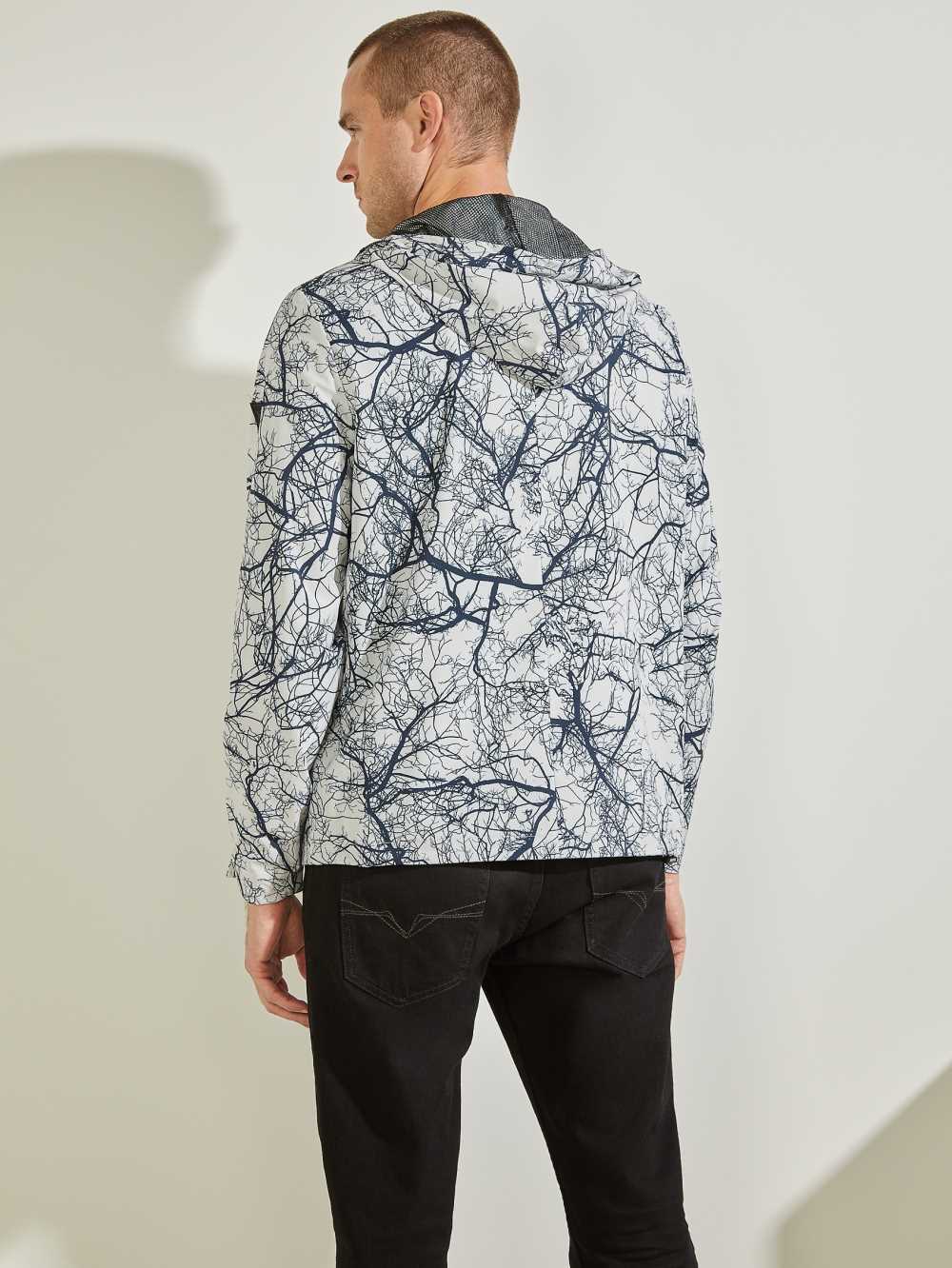 Blue Men's Guess Eco Kaden Hooded Jackets Australia Sale | 542YFONHB