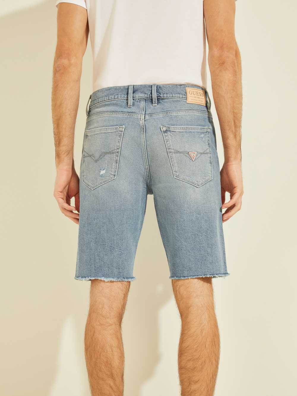 Blue Men's Guess Eco Slim Denim Shorts Australia Sale | 019PADFNH