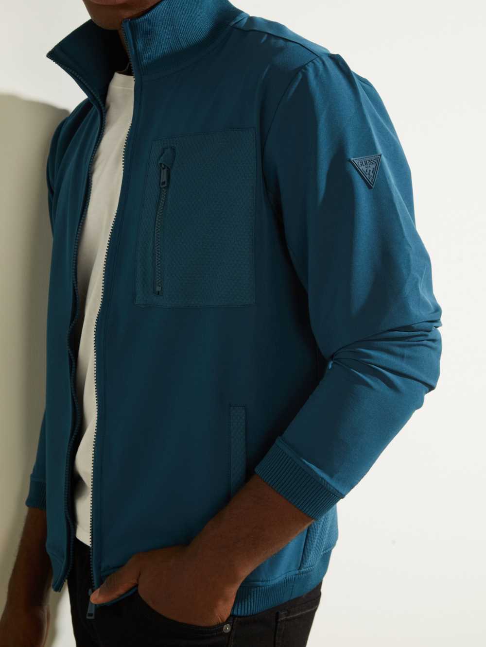 Blue Men's Guess Explorer Zip-Up Jackets Australia Sale | 439JPBMDF
