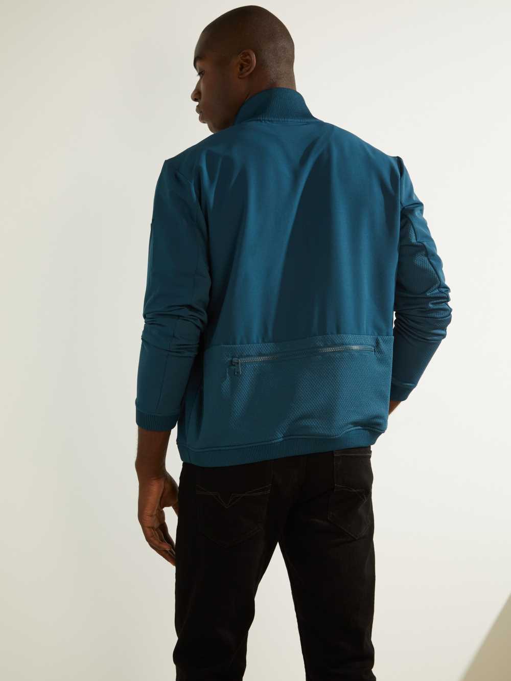 Blue Men's Guess Explorer Zip-Up Jackets Australia Sale | 439JPBMDF