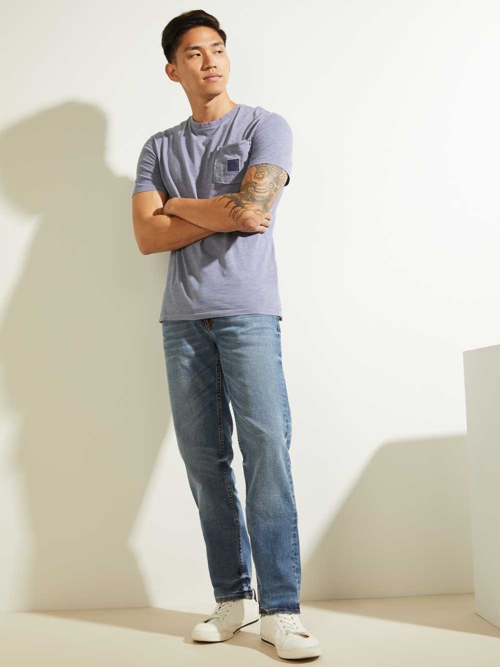 Blue Men's Guess G Stamp T-shirt Australia Sale | 027TNEQZR