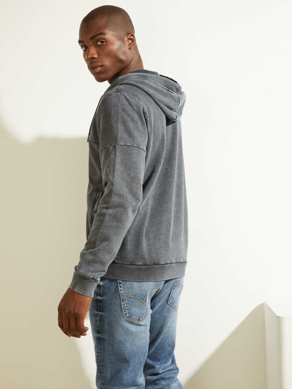 Blue Men's Guess G Stamp Zip-Up Hoodie Australia Sale | 358NXFDMG