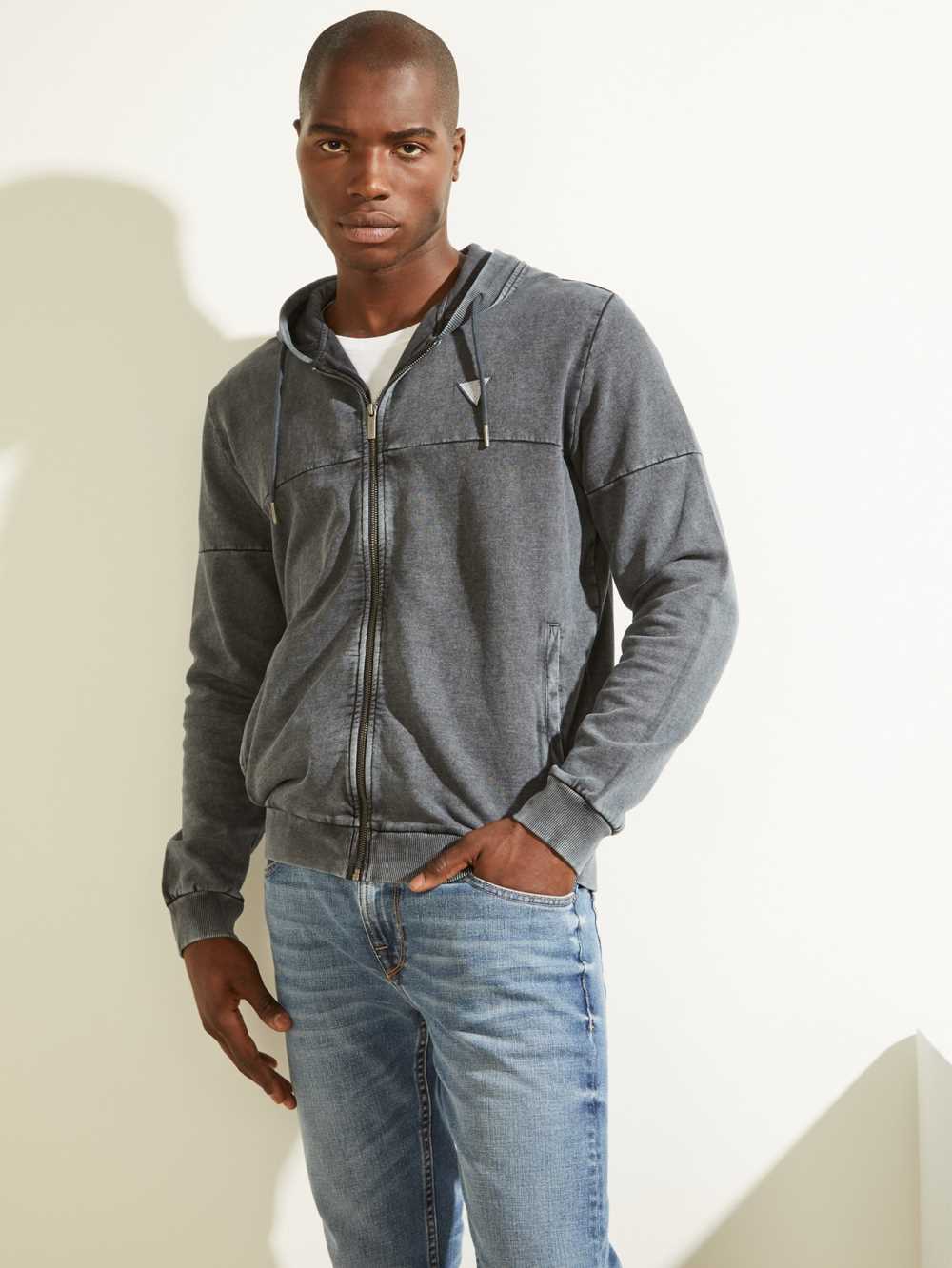 Blue Men\'s Guess G Stamp Zip-Up Hoodie Australia Sale | 358NXFDMG