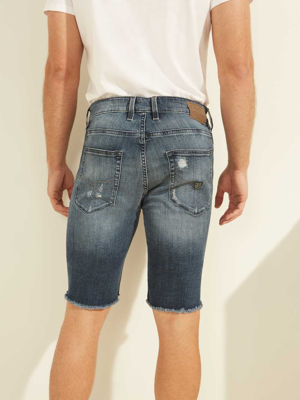 Blue Men's Guess Slim Denim Shorts Australia Sale | 432BKQCRH