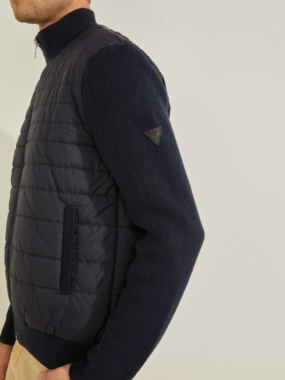 Blue Multicolor Men's Guess Liam Nylon Puffer Jackets Australia Sale | 015SHEAUR