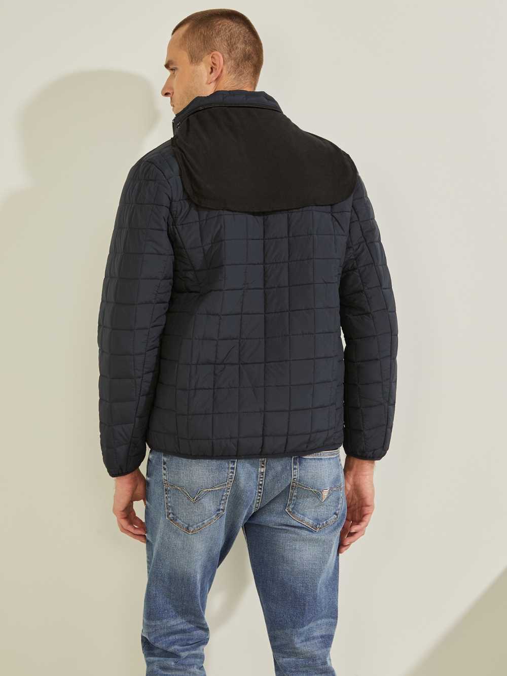 Blue Multicolor Men's Guess Liam Nylon Puffer Jackets Australia Sale | 015SHEAUR