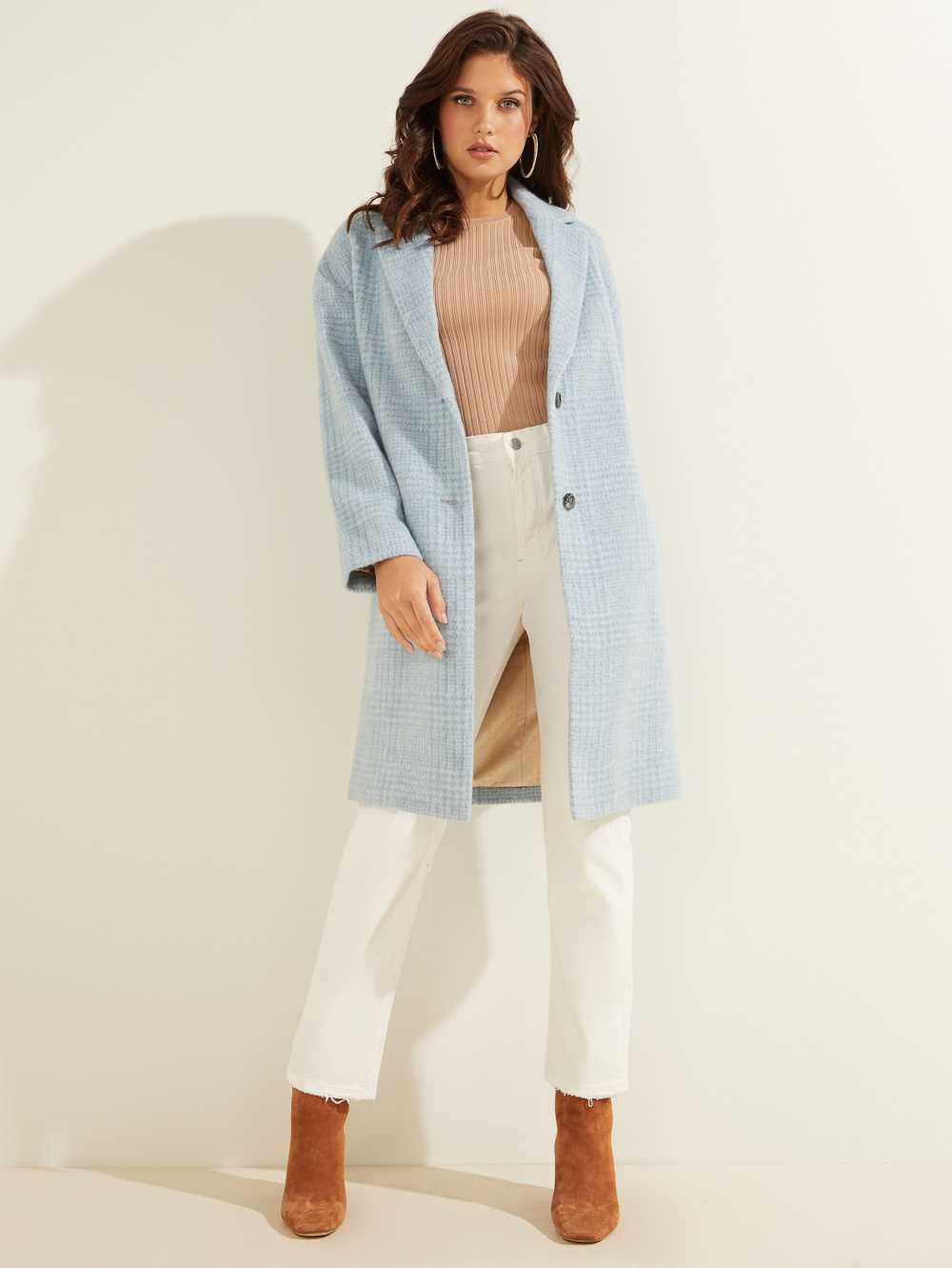 Blue Multicolor Women's Guess Destiny Wool-Blend Coats Australia Sale | 230KWAEOR