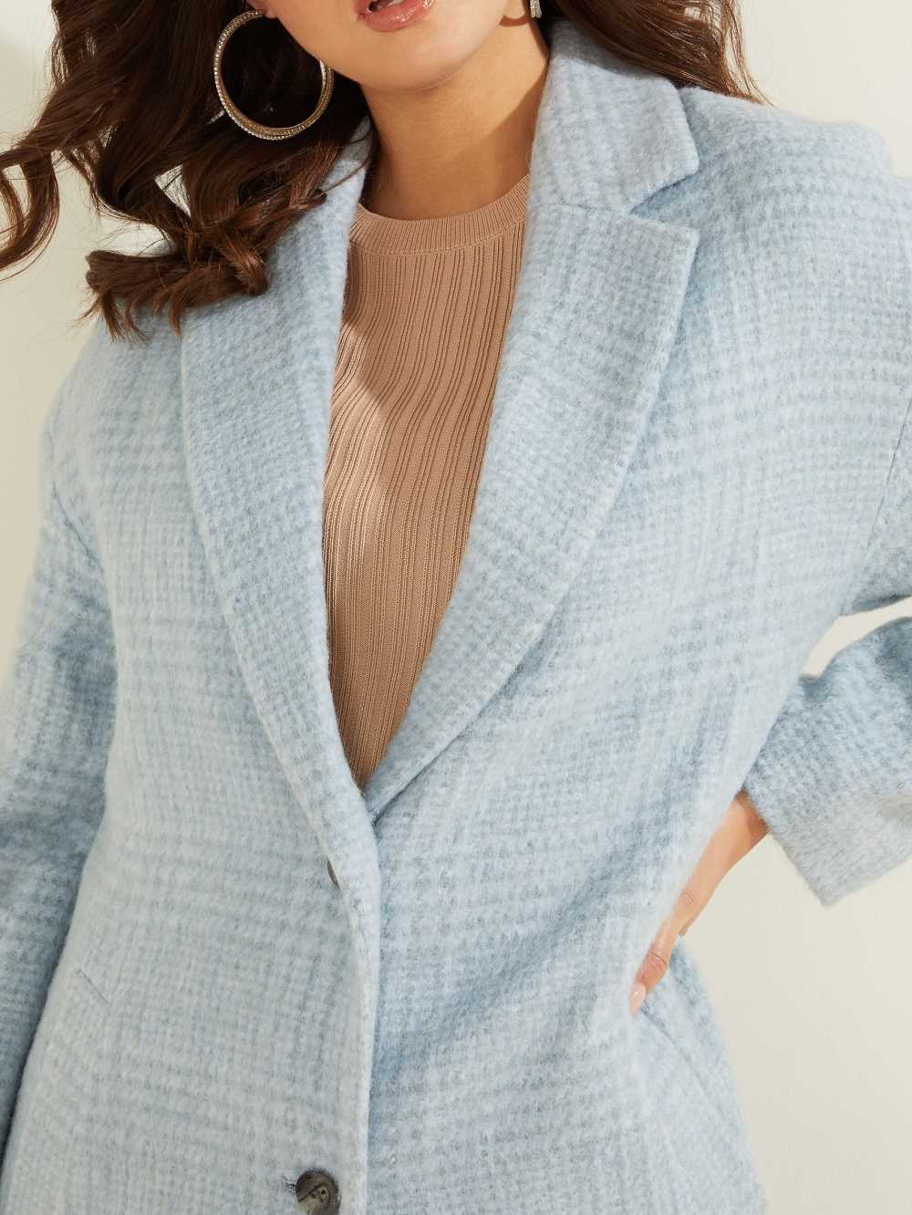 Blue Multicolor Women's Guess Destiny Wool-Blend Coats Australia Sale | 230KWAEOR