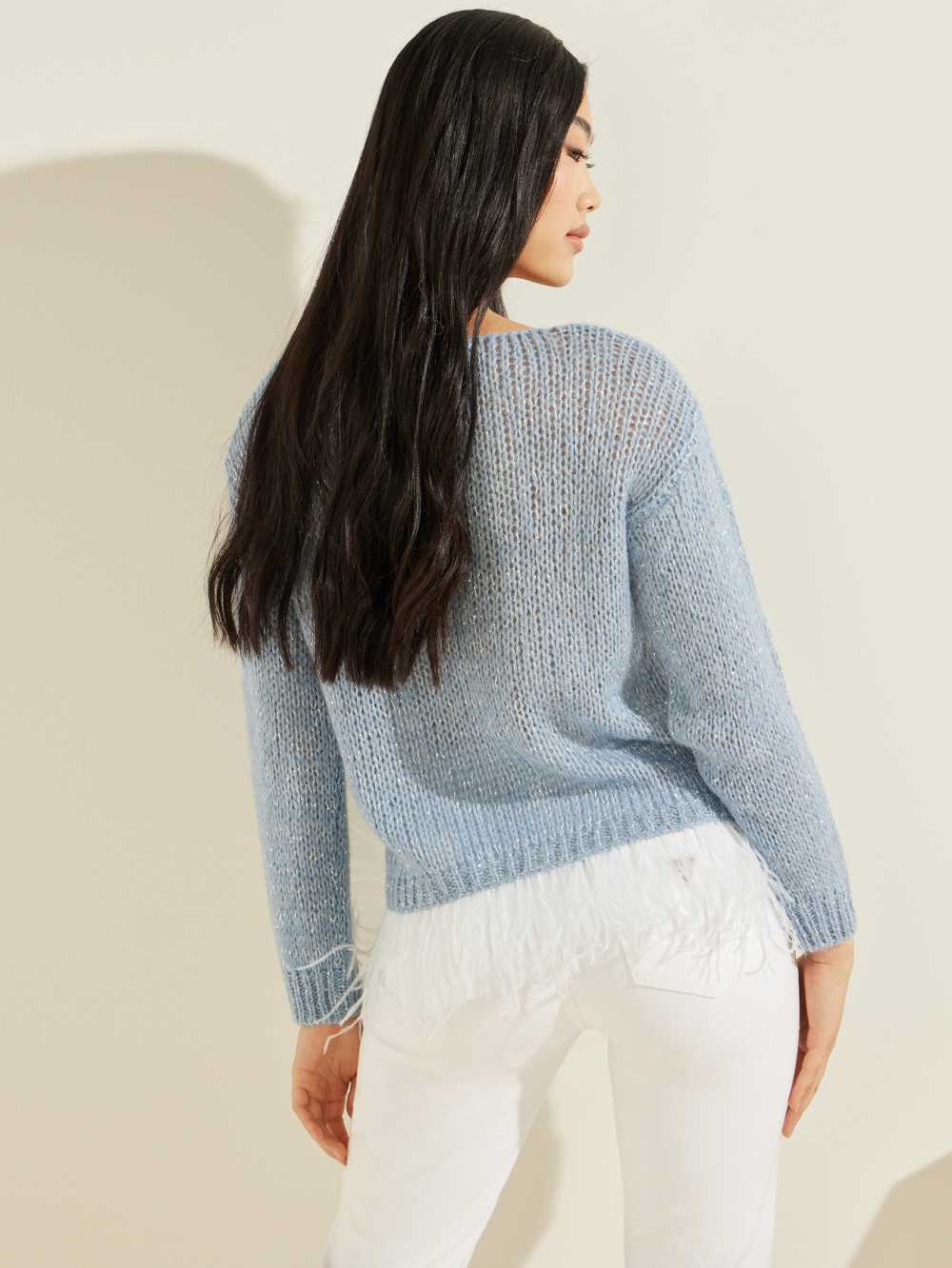 Blue Multicolor Women's Guess Hannah Sweaters Australia Sale | 635NTGLWE