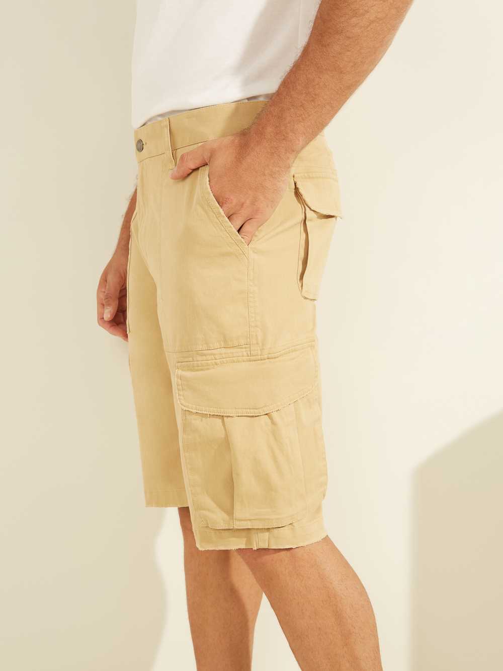 Blue Orange Multicolor Men's Guess Carter Twill Cargo Shorts Australia Sale | 231ZUEOVM