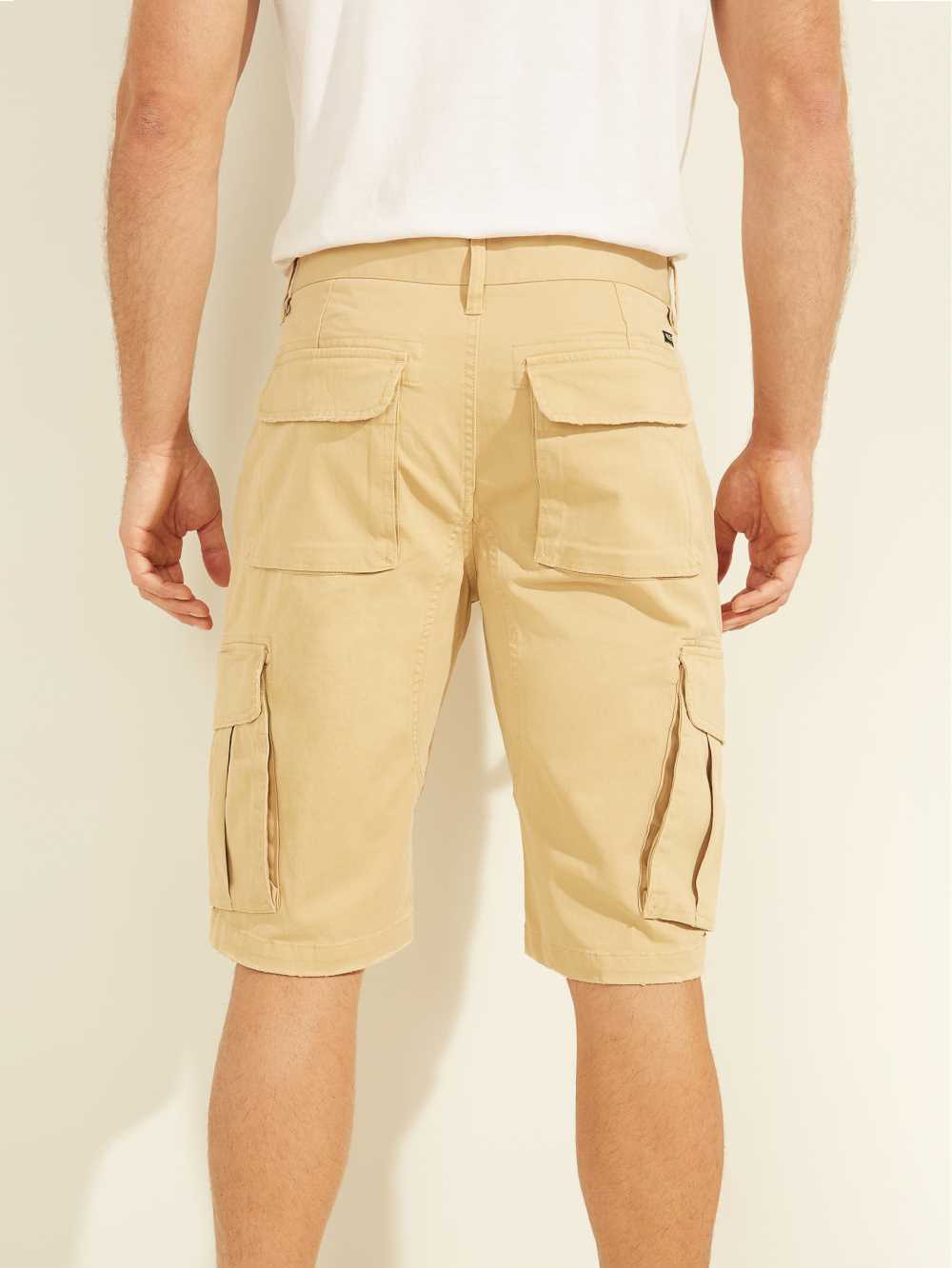 Blue Orange Multicolor Men's Guess Carter Twill Cargo Shorts Australia Sale | 231ZUEOVM