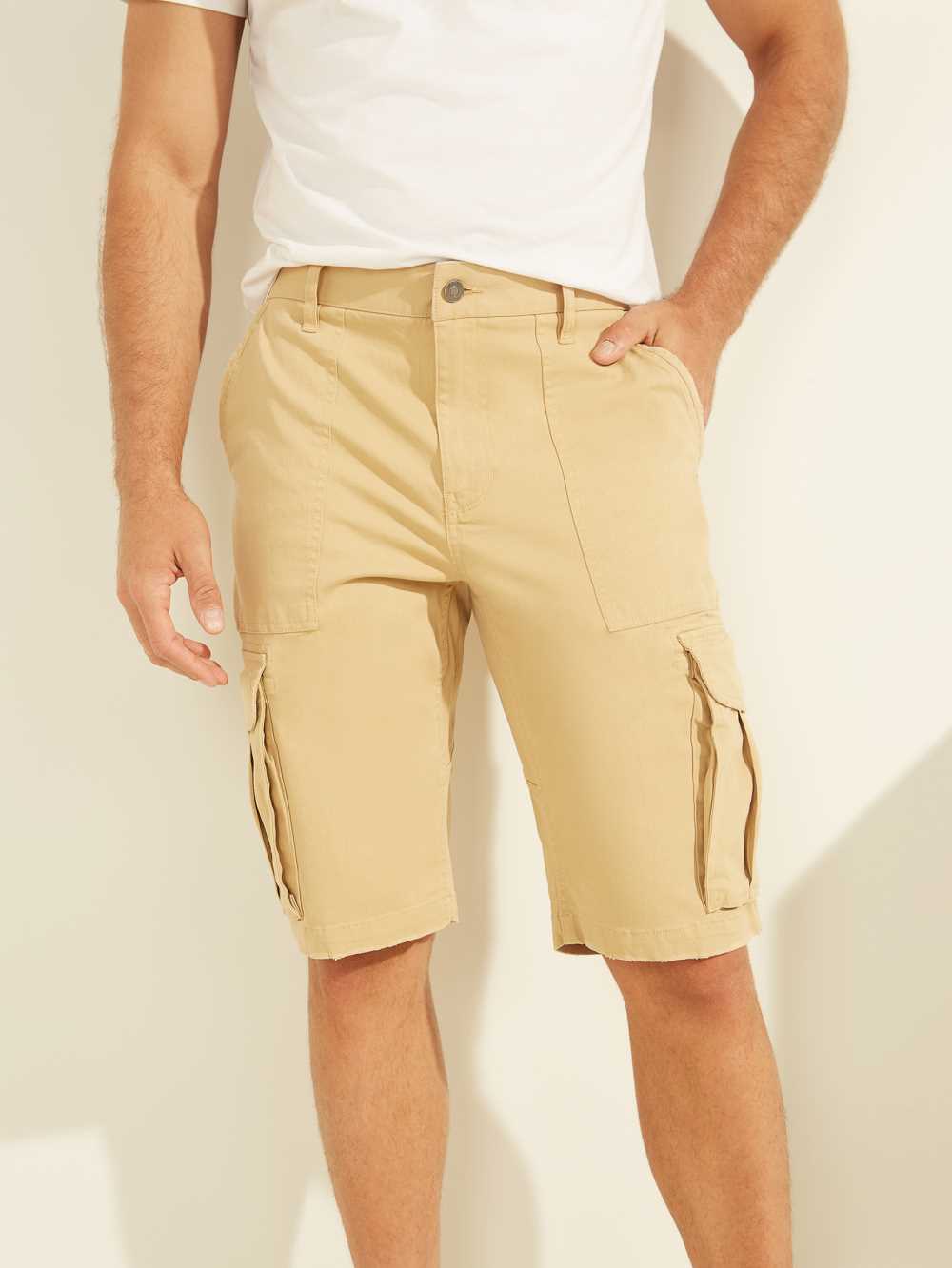 Blue Orange Multicolor Men\'s Guess Carter Twill Cargo Shorts Australia Sale | 231ZUEOVM