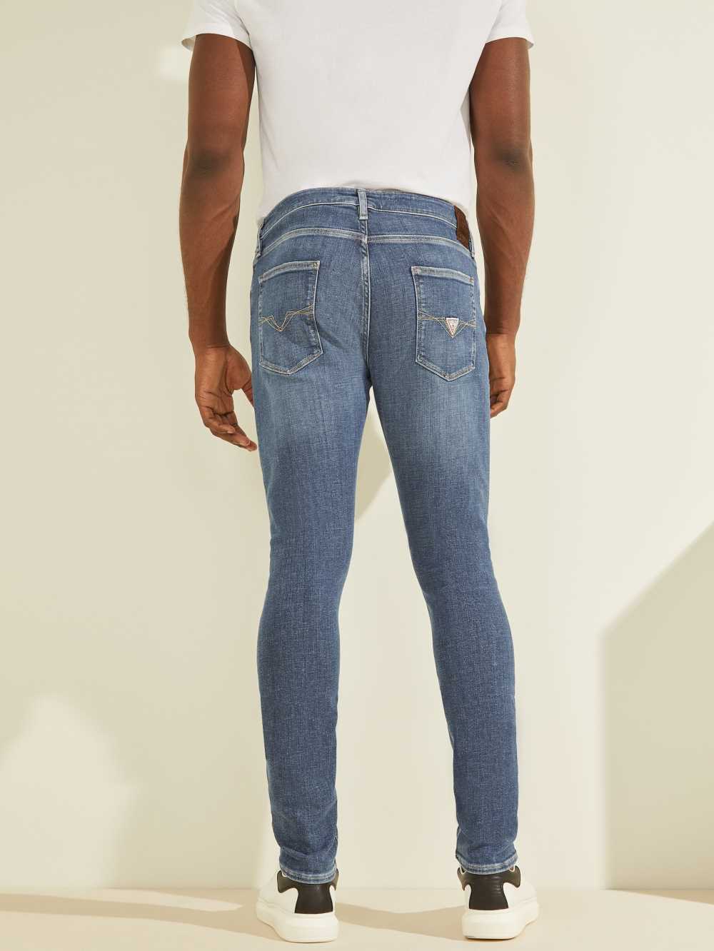 Blue White Men's Guess Eco Chris Skinny Jeans Australia Sale | 265XMHQNW