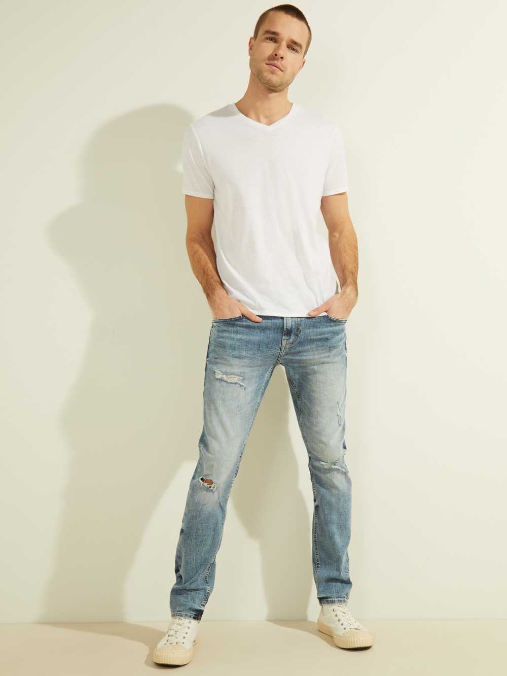 Blue White Men's Guess Eco Miami Skinny Jeans Australia Sale | 231AIYJVU