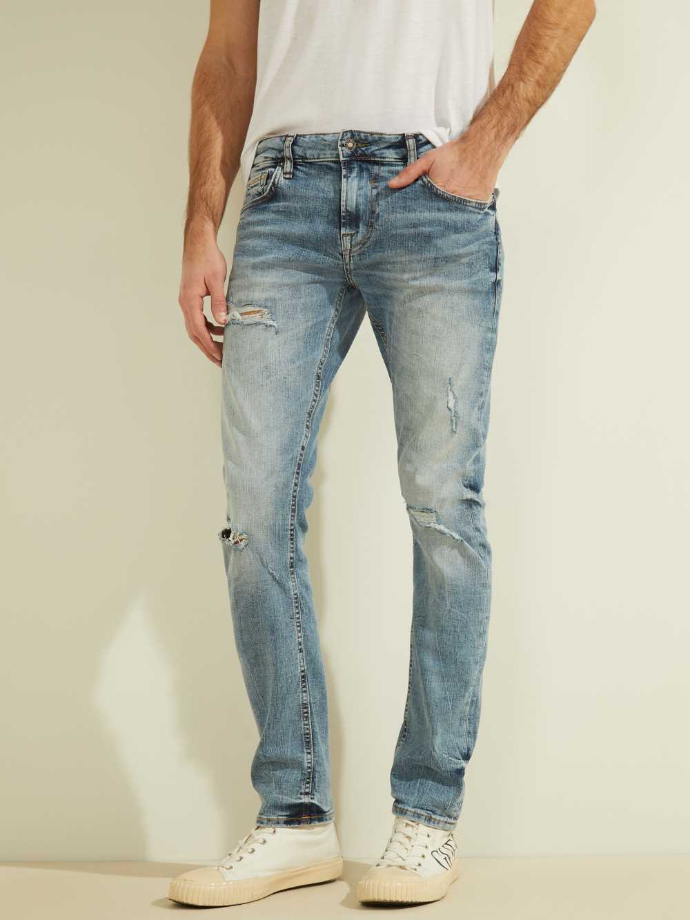 Blue White Men's Guess Eco Miami Skinny Jeans Australia Sale | 231AIYJVU