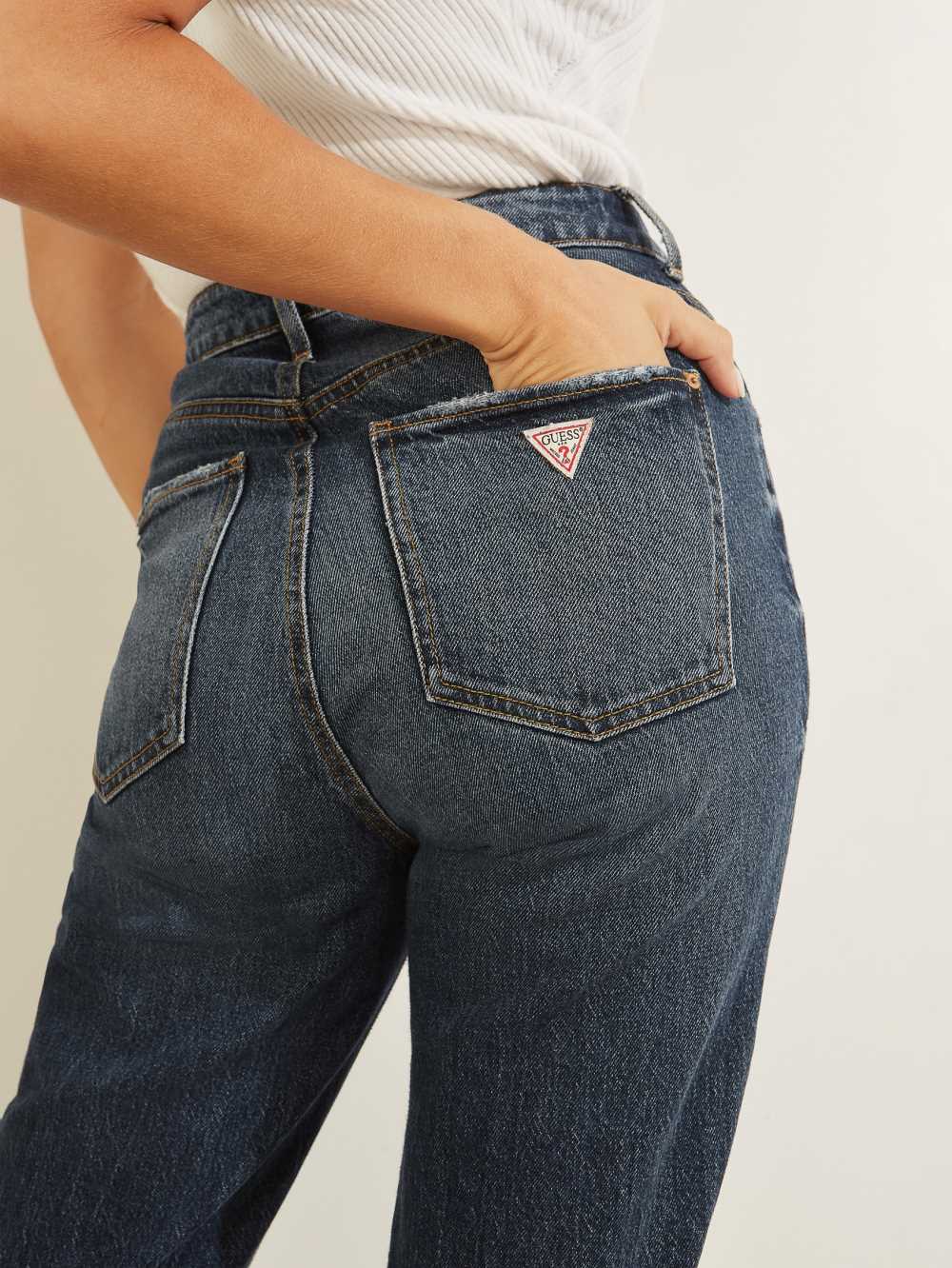 Blue Women's Guess Eco Slim Mom Jeans Australia Sale | 950SYQRTL