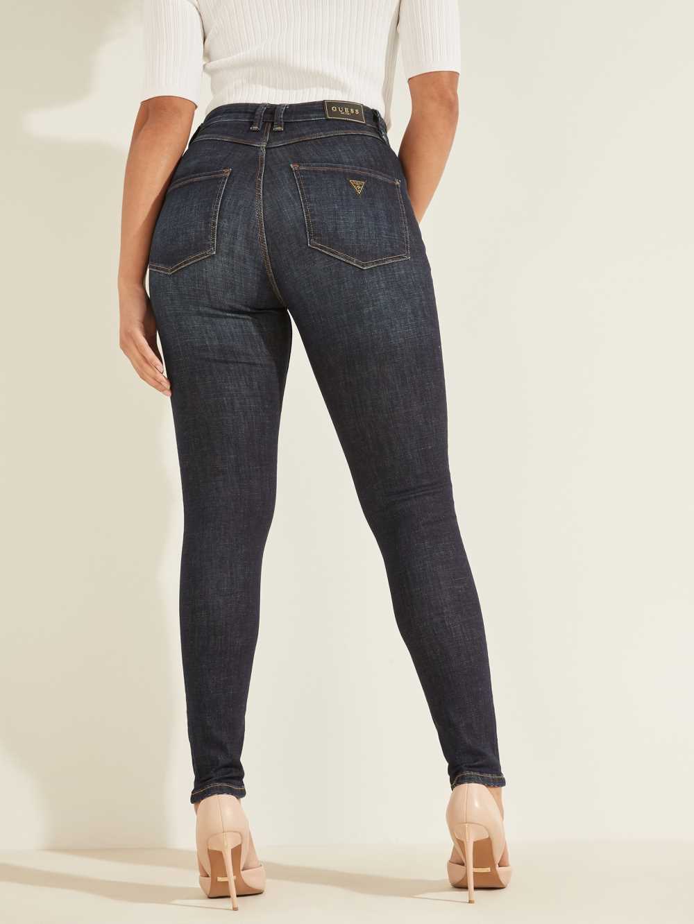 Blue Women's Guess Eco Super High-Rise Skinny Jeans Australia Sale | 920RGCPFH