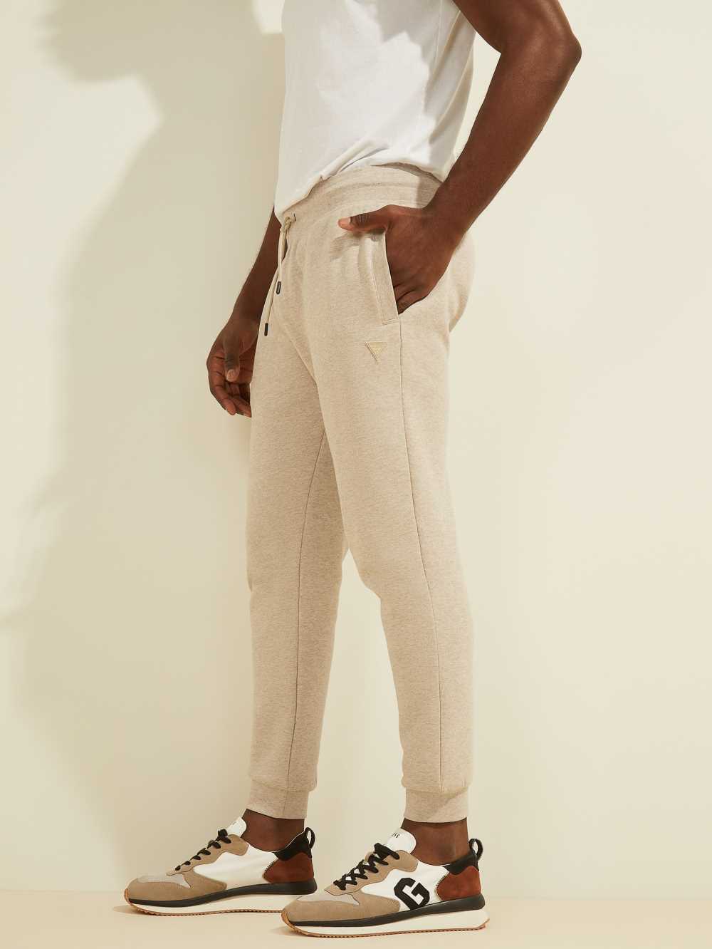 Brown Men's Guess Eco Aldwin Logo Pants Australia Sale | 162RNTAZQ