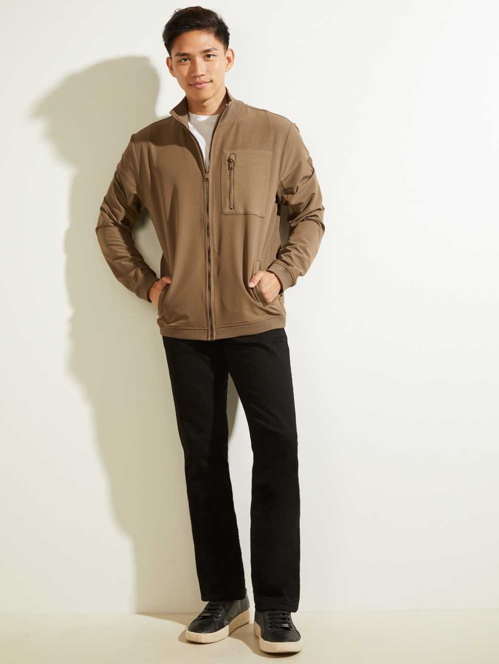 Brown Men's Guess Explorer Zip-Up Jackets Australia Sale | 629FGZDMX