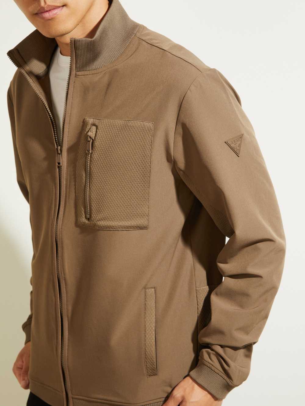 Brown Men's Guess Explorer Zip-Up Jackets Australia Sale | 629FGZDMX