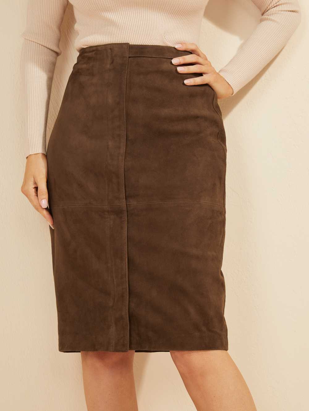 Brown Multicolor Women\'s Guess Influential Suede Skirts Australia Sale | 743LRFYEJ
