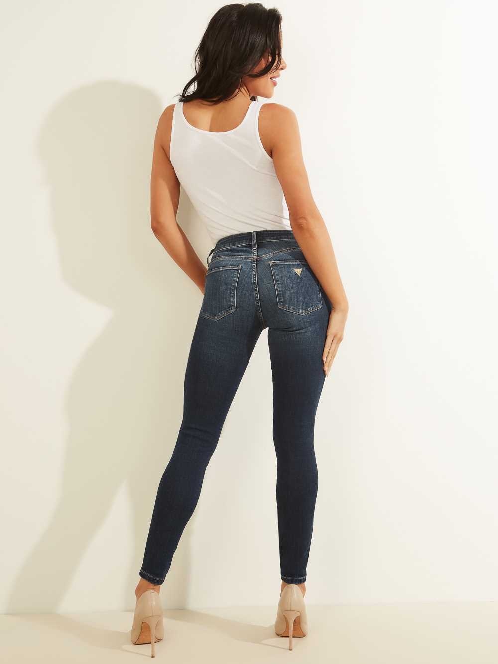 Brown Women's Guess Sexy Curve Mid-Rise Skinny Jeans Australia Sale | 275RKZYLI
