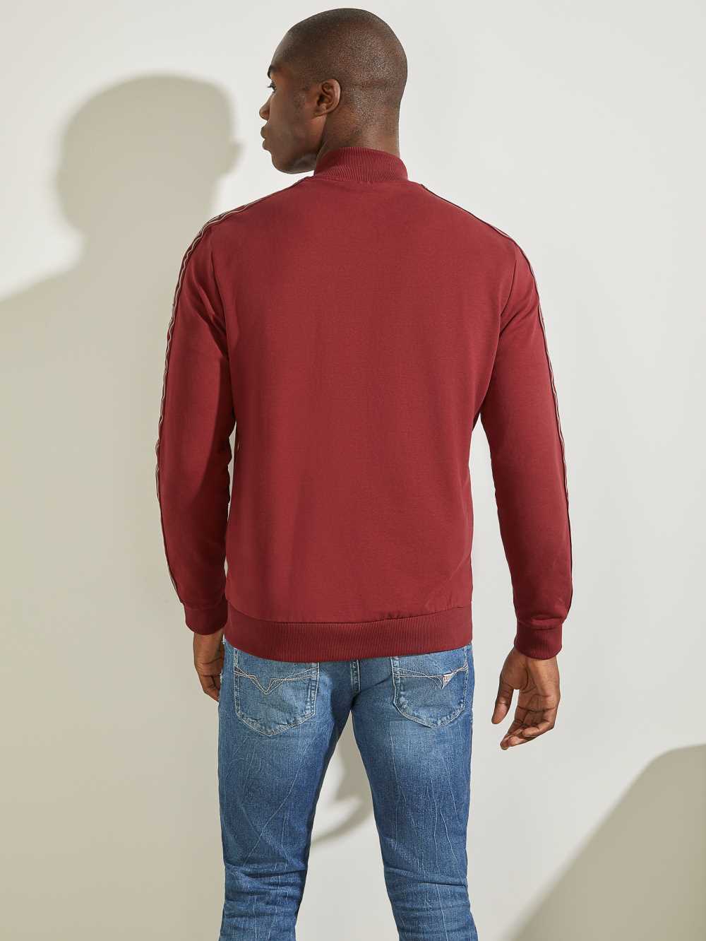 Burgundy Men's Guess Eco Arlo Logo Tape Jackets Australia Sale | 453LYBFHZ
