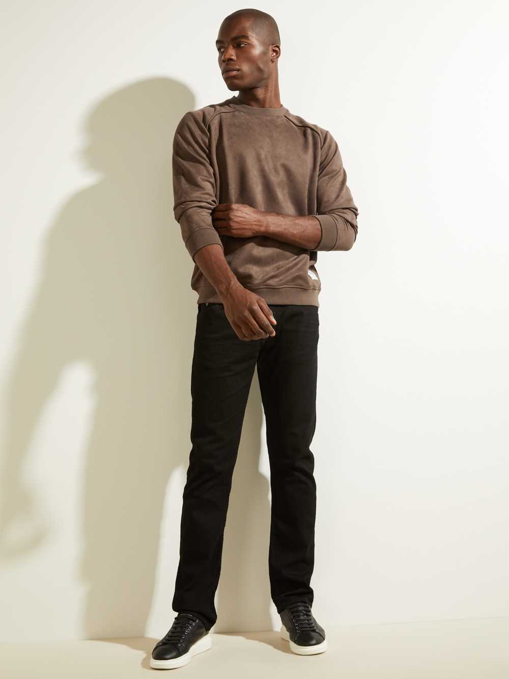 Chocolate Brown Men's Guess Newton Fleece Pullover Sweatshirt Australia Sale | 354UGCAZW