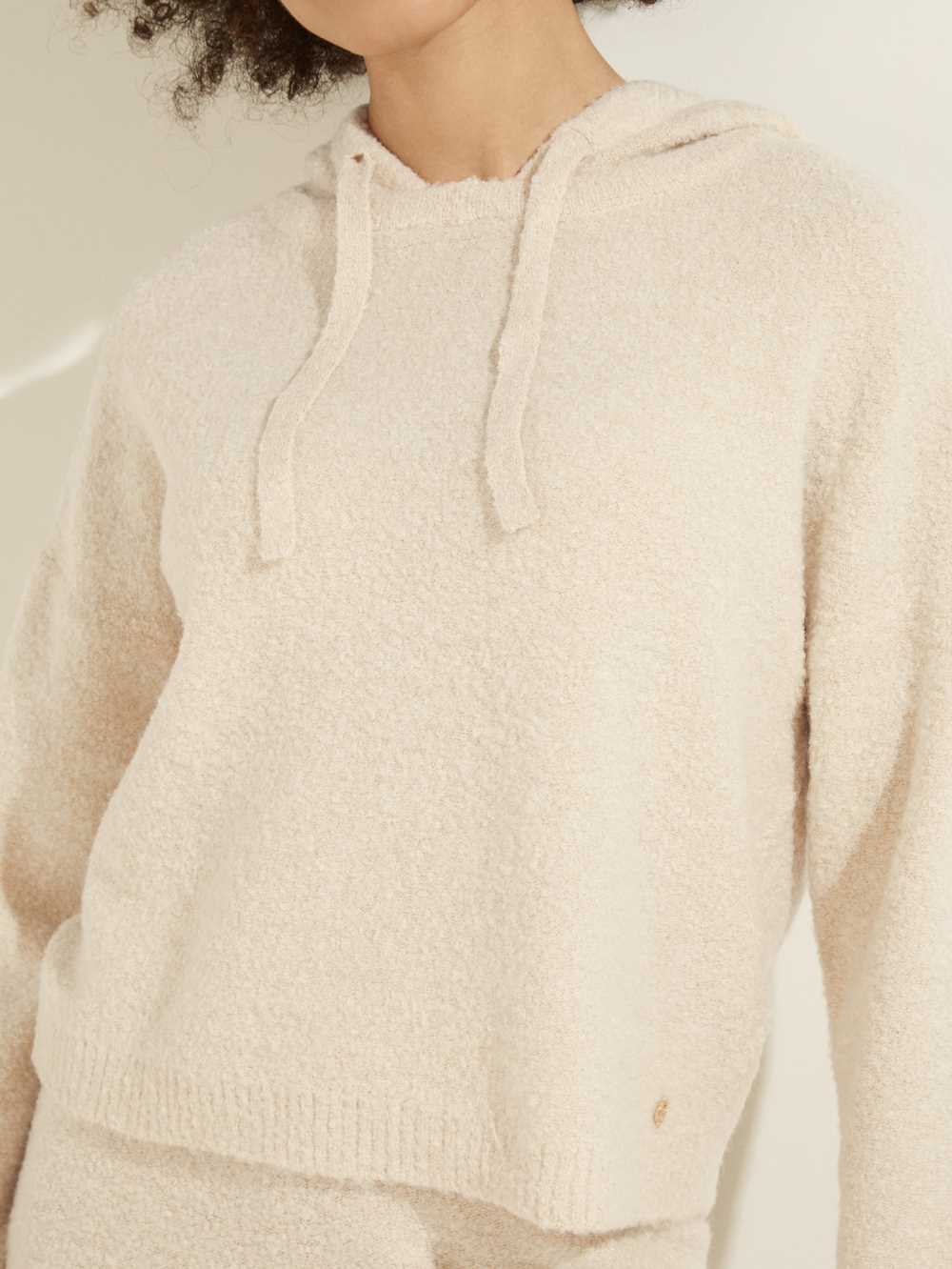 Cream White Multicolor Women's Guess Reeda Wool-Blend Shimmer Hoodie Australia Sale | 647UNFVHE