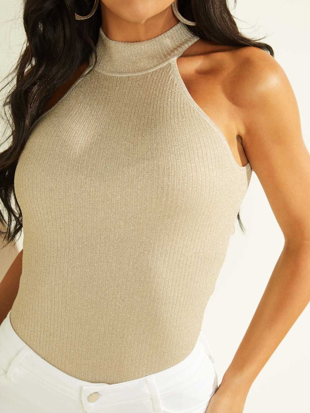 Cream White Multicolor Women's Guess Shea Shimmer Sweater Top Sweaters Australia Sale | 089IYCGAK