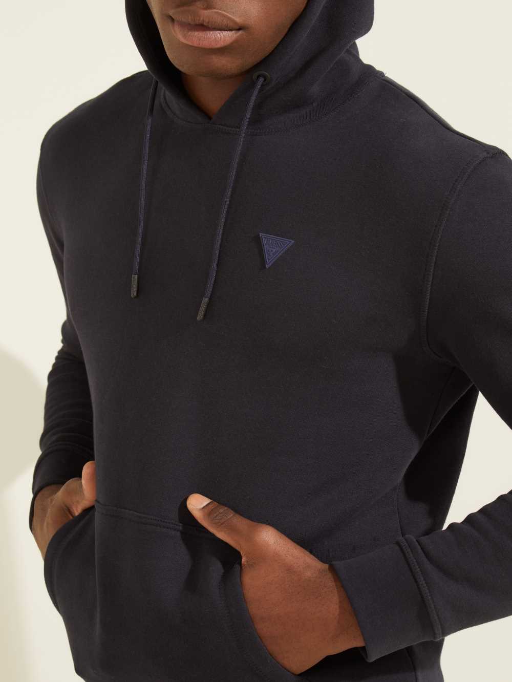Dark Blue Men's Guess Eco Aldwin Hoodie Australia Sale | 708KJISHA