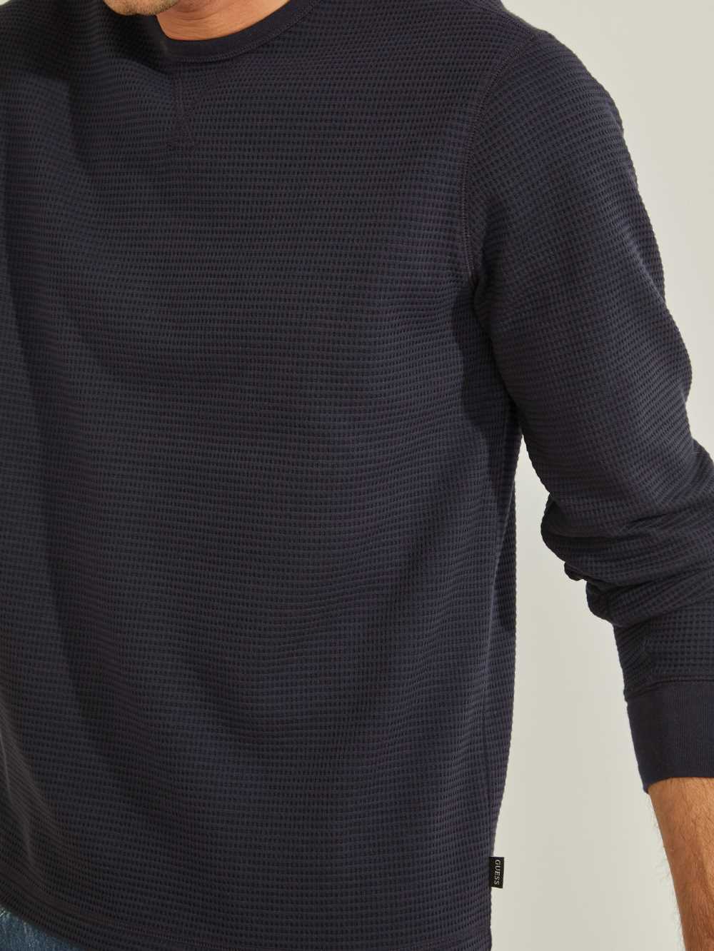 Dark Blue Men's Guess Hudson Waffle T-shirt Australia Sale | 905GIXVFT