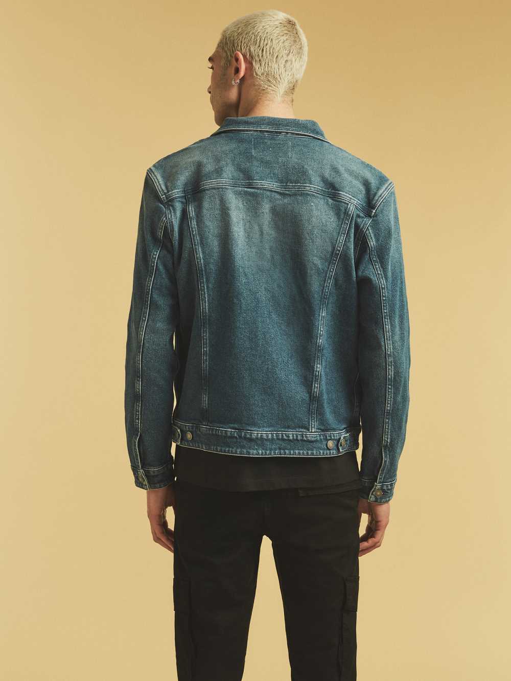 Dark Blue Wash Men's Guess Originals Kit Denim Jackets Australia Sale | 104TSUMYB