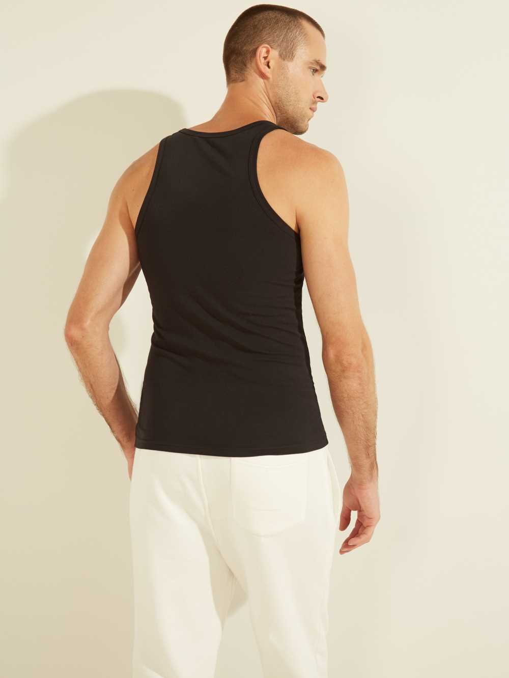 Dark Brown Men's Guess Logo Tank Top Australia Sale | 231COSQPA