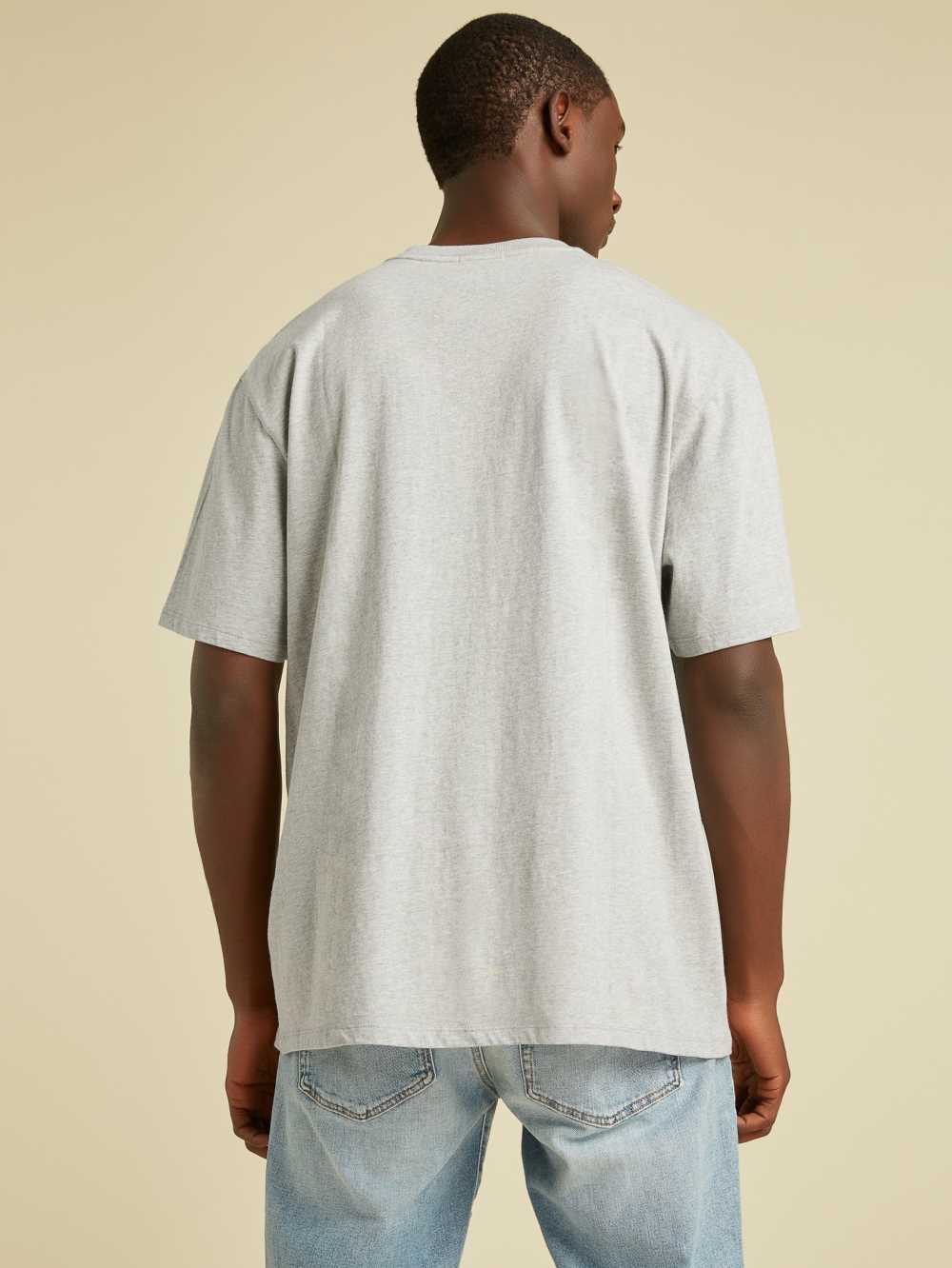 Dark Grey Men's Guess Originals Logo T-shirt Australia Sale | 509ICPGEH