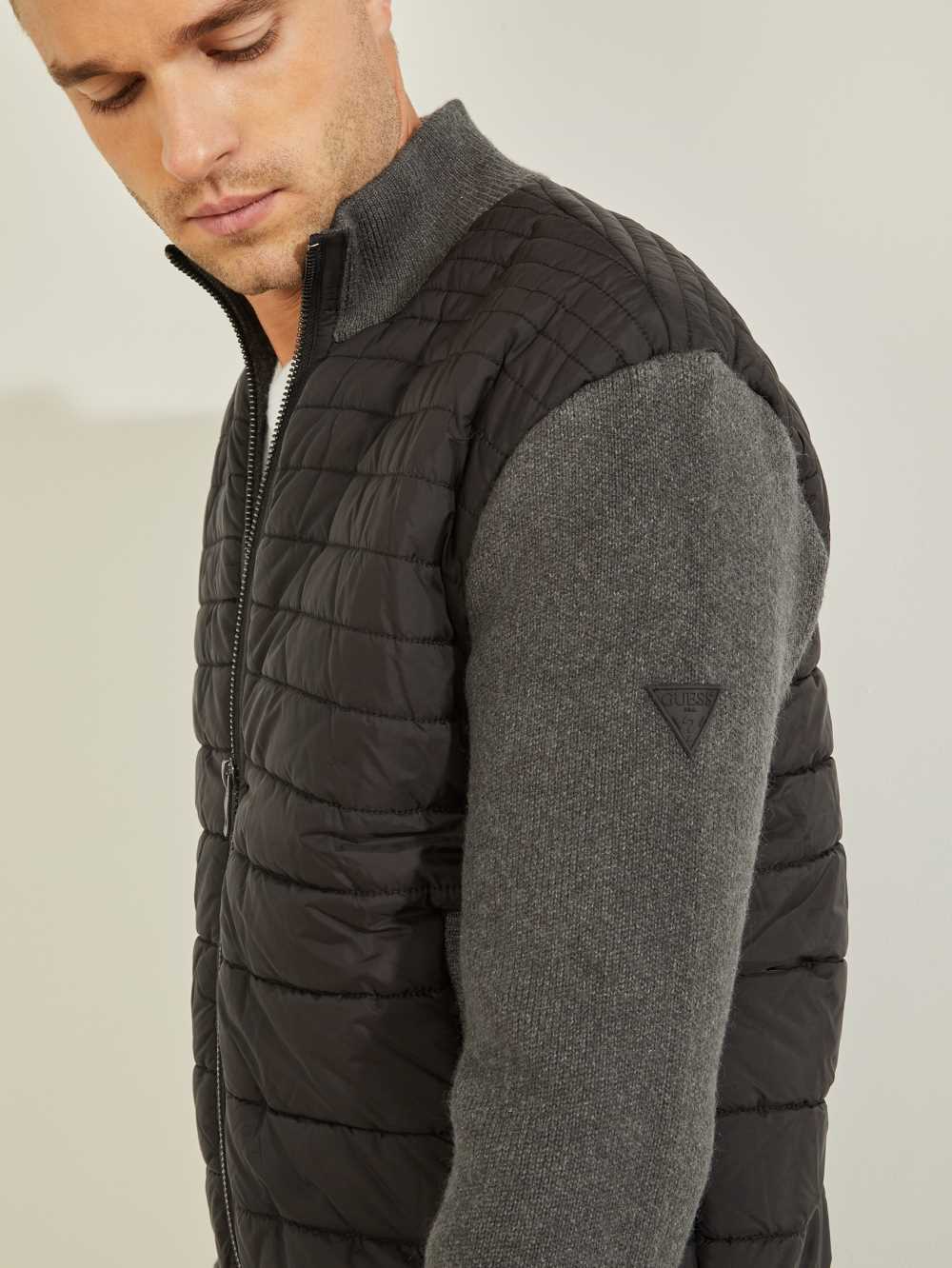 Dark Multicolor Men's Guess Liam Nylon Puffer Jackets Australia Sale | 639YIZEJA