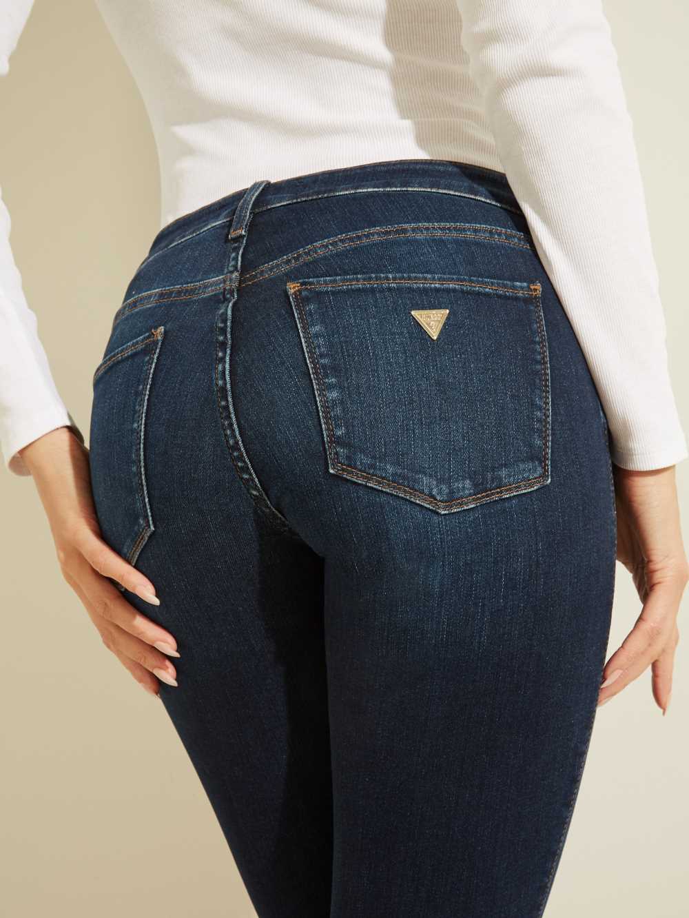Dark Wash Women's Guess Sexy Curve Mid-Rise Jeans Australia Sale | 120VHNRAW