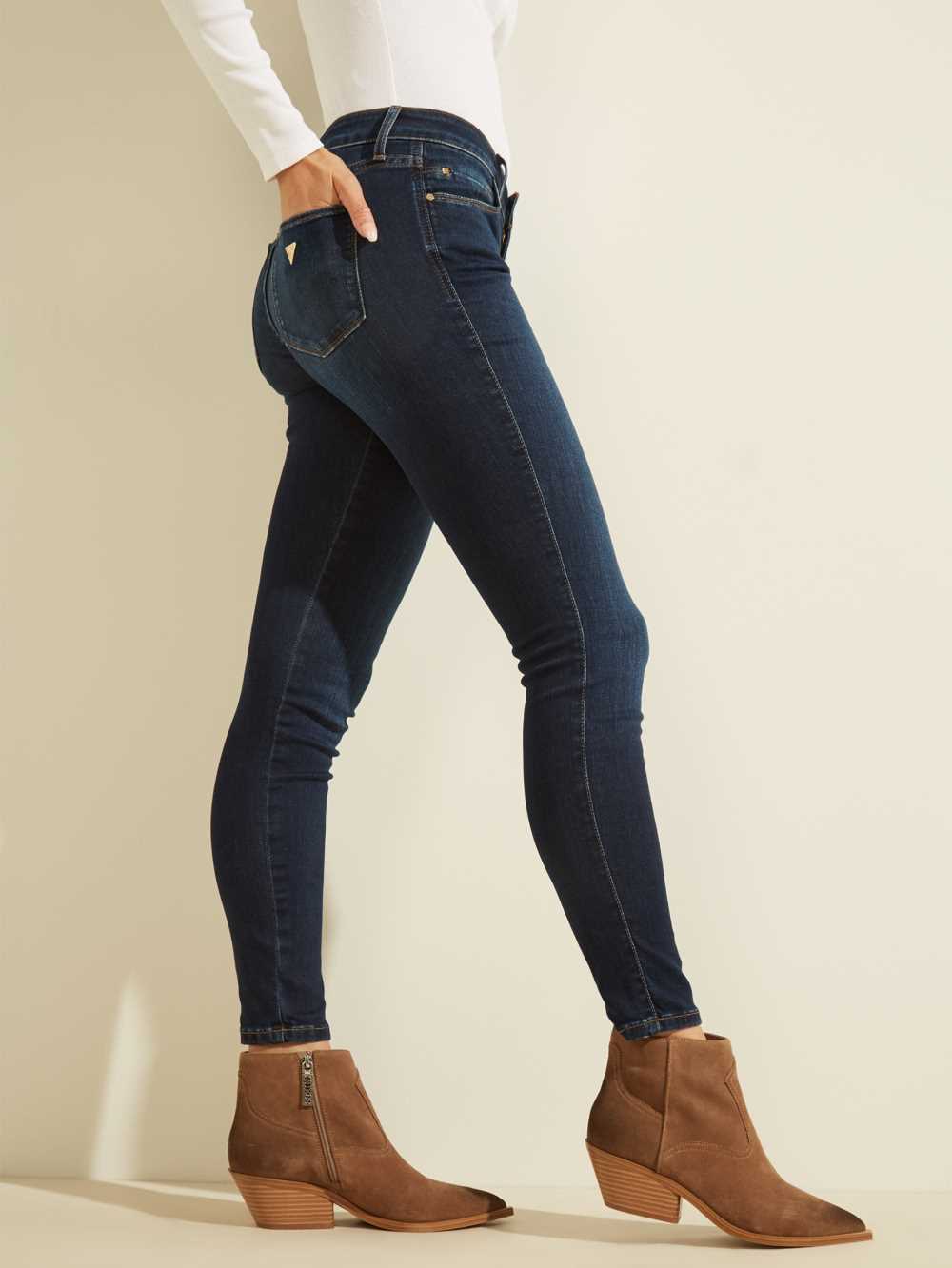 Dark Wash Women's Guess Sexy Curve Mid-Rise Jeans Australia Sale | 120VHNRAW