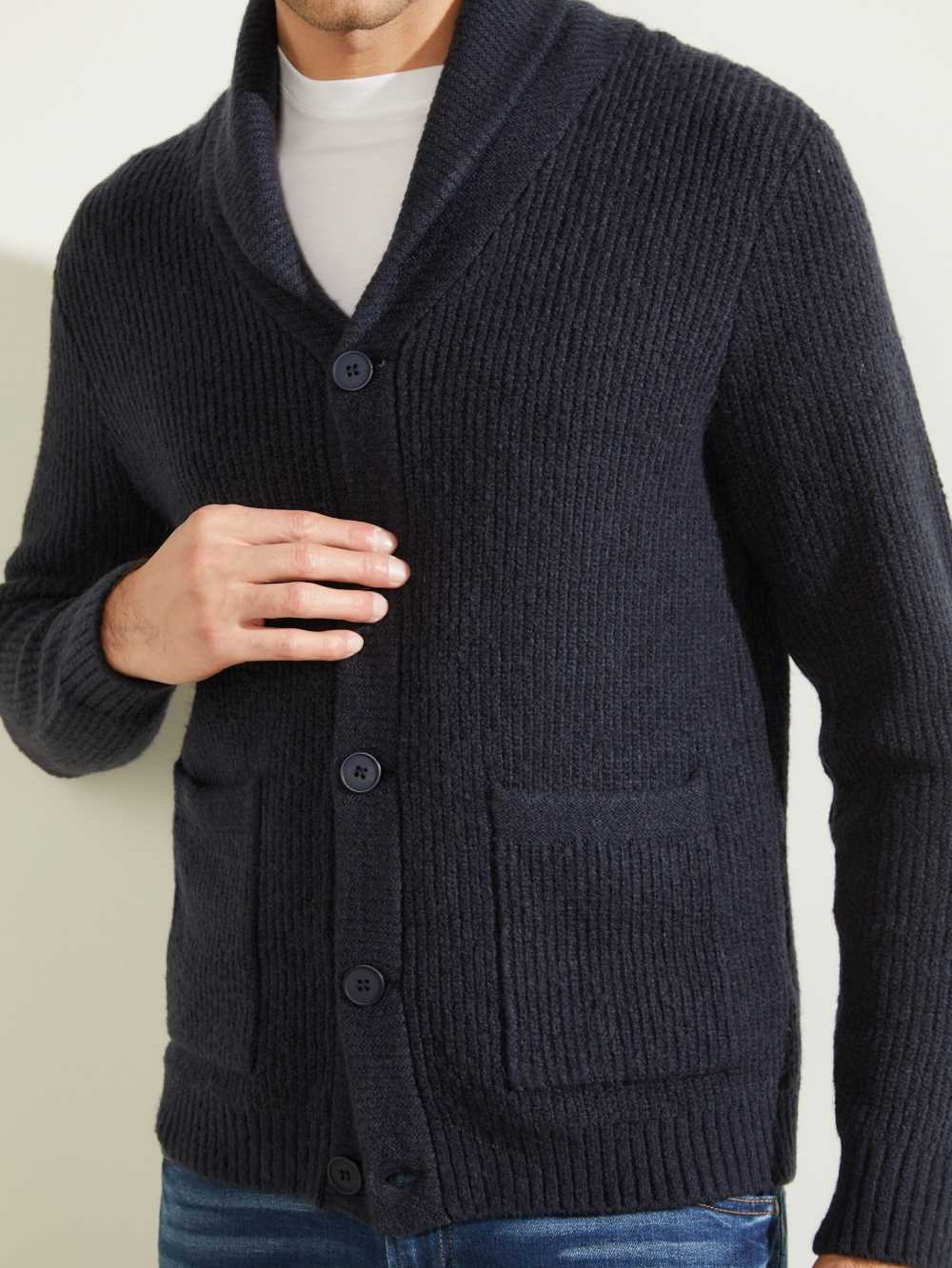 Deep Multicolor Men's Guess Declan Shawl Cardigan Sweaters Australia Sale | 627SKTWEA