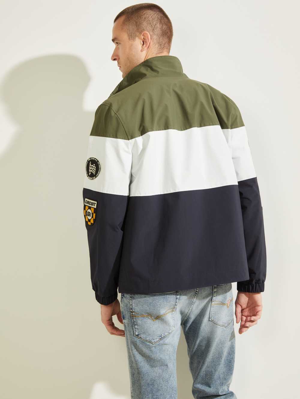 Deep Multicolor Men's Guess Paul Color-Block Patch Jackets Australia Sale | 362RIEGQH