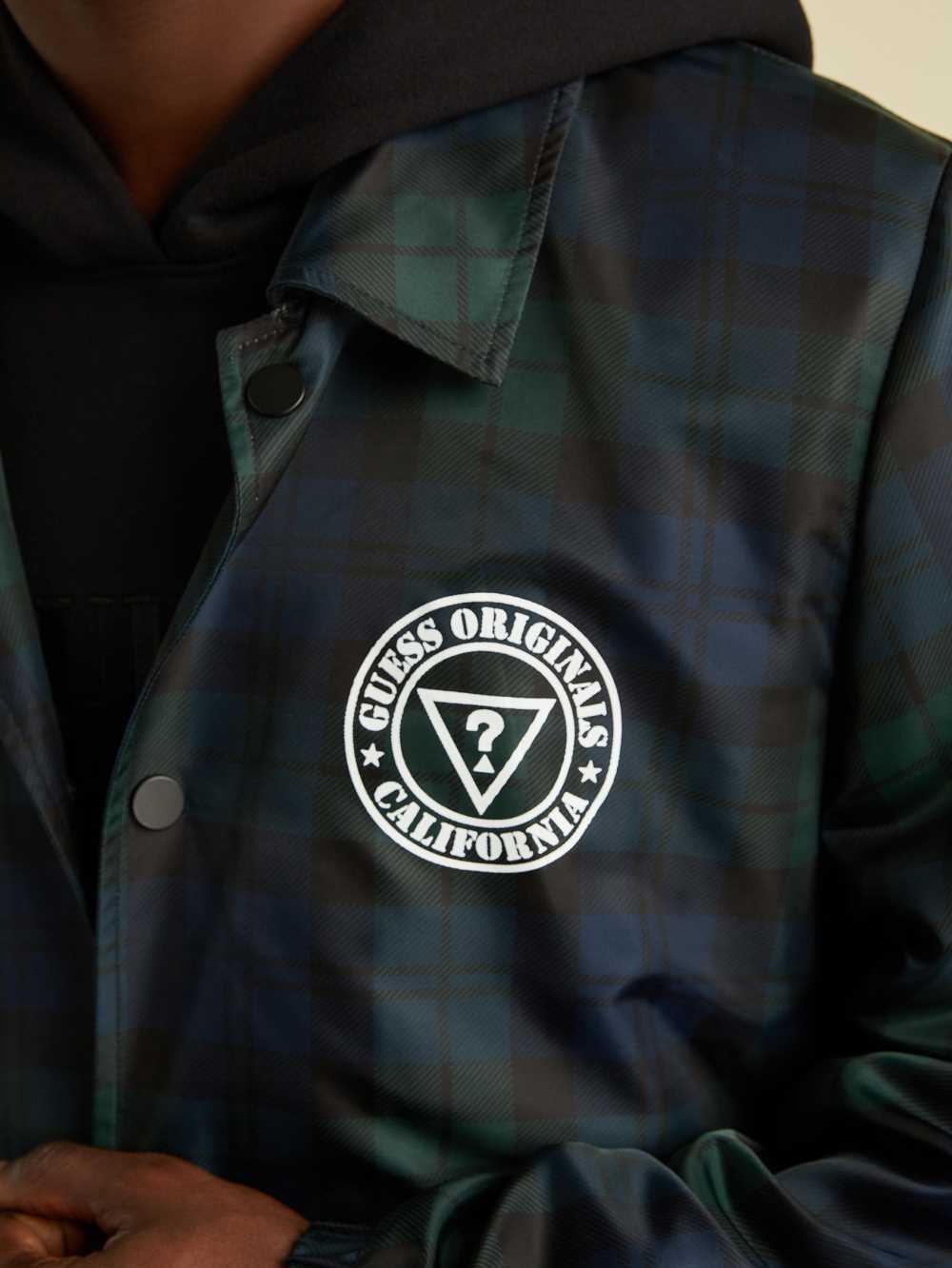 Green Multicolor Men's Guess Originals Plaid Coach Jackets Australia Sale | 758LBHQOU