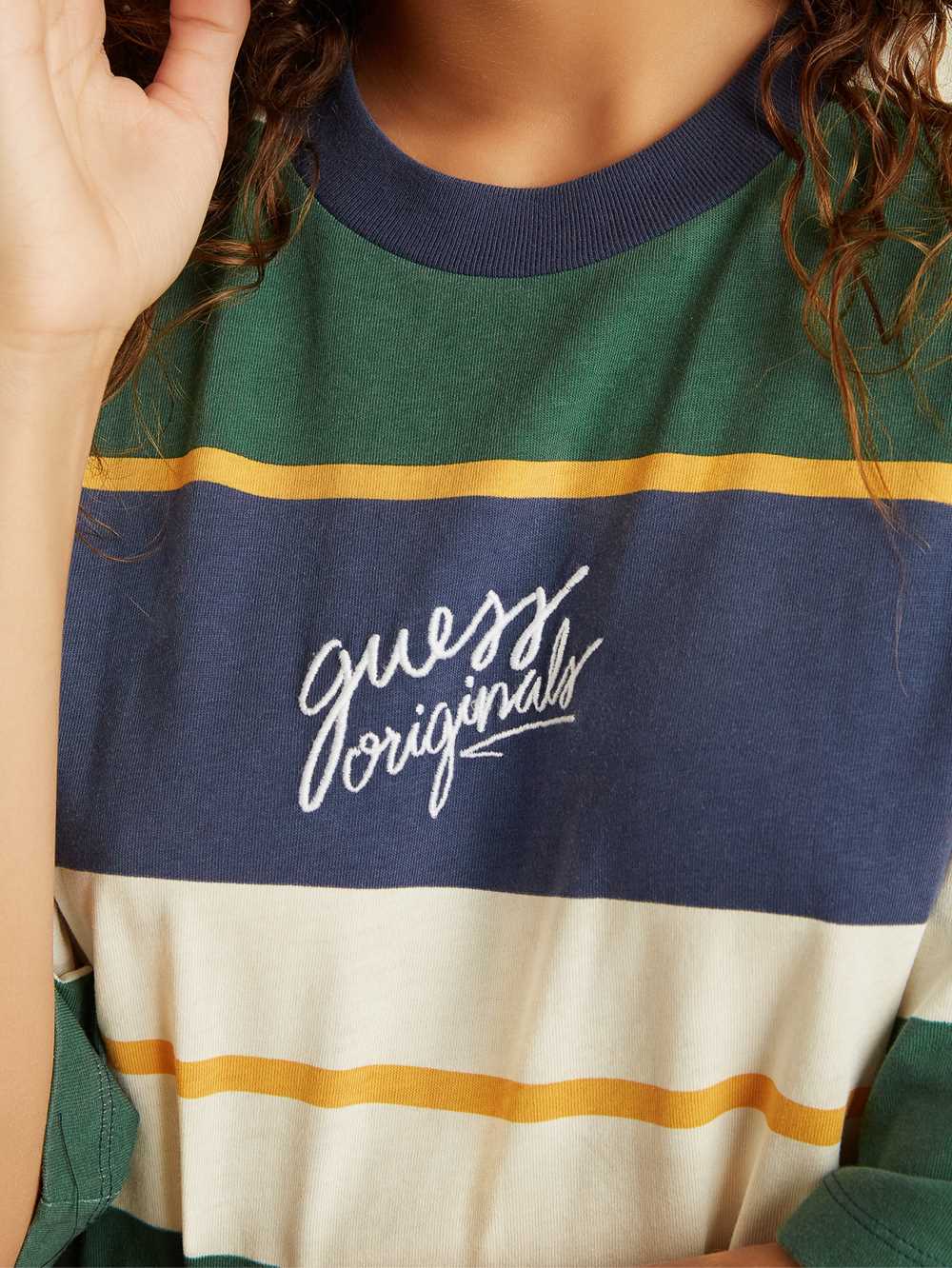 Green Multicolor Women's Guess Originals T-Shirt Shirts Australia Sale | 160IYNJKA