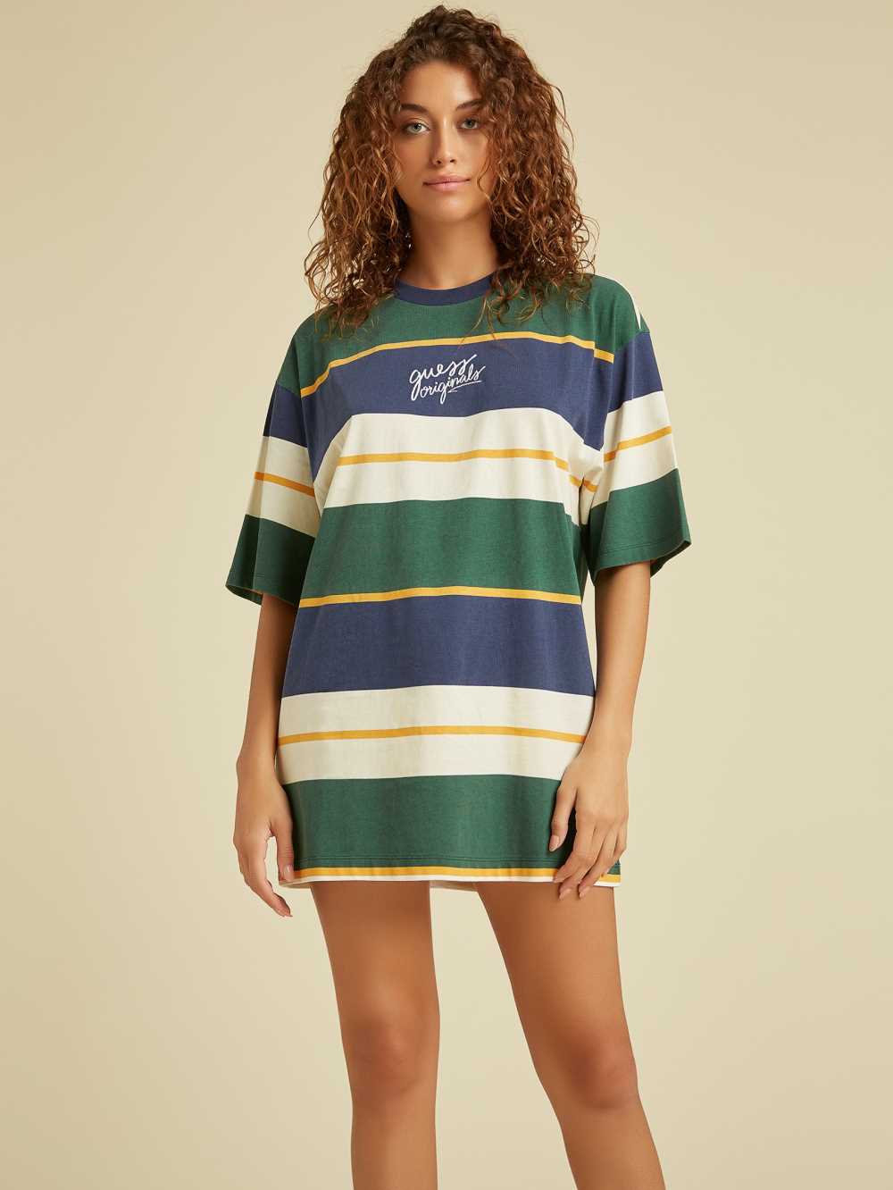 Green Multicolor Women\'s Guess Originals T-Shirt Shirts Australia Sale | 160IYNJKA