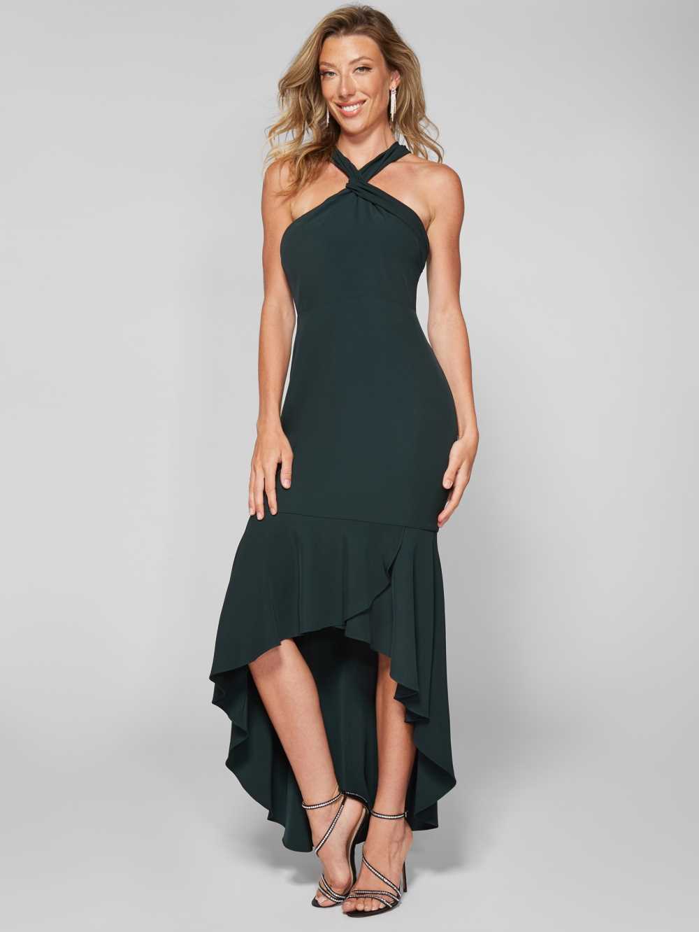 Green Women's Guess Summer Breeze Halter Dresses Australia Sale | 802QXGSUN