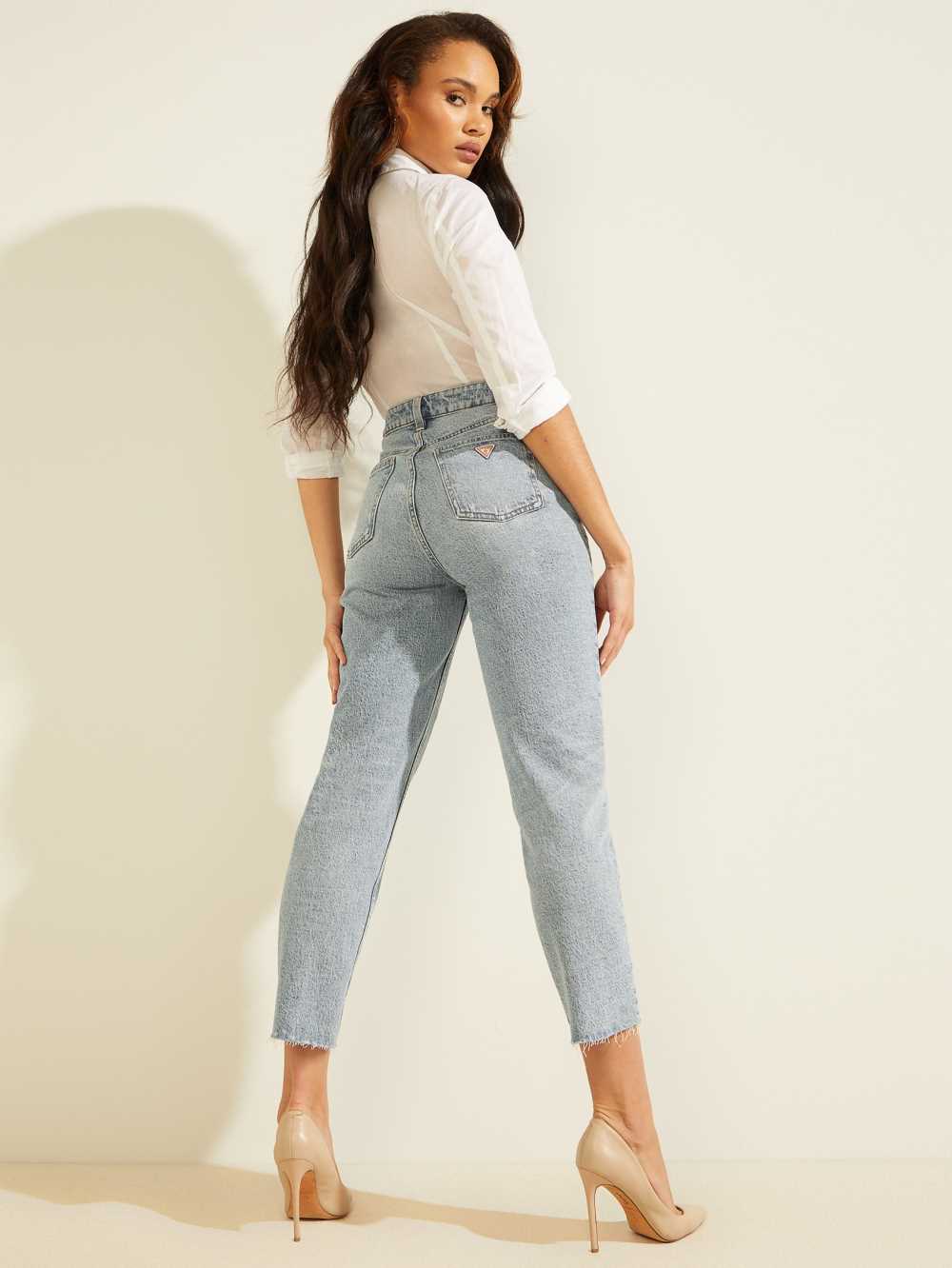 Grey Blue Women's Guess Eco Slim Mom Jeans Australia Sale | 019VHQUAS